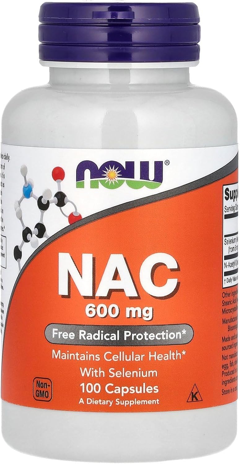 NOW Supplements, NAC (N-Acetyl Cysteine) 600 mg with Selenium 100 Capsules