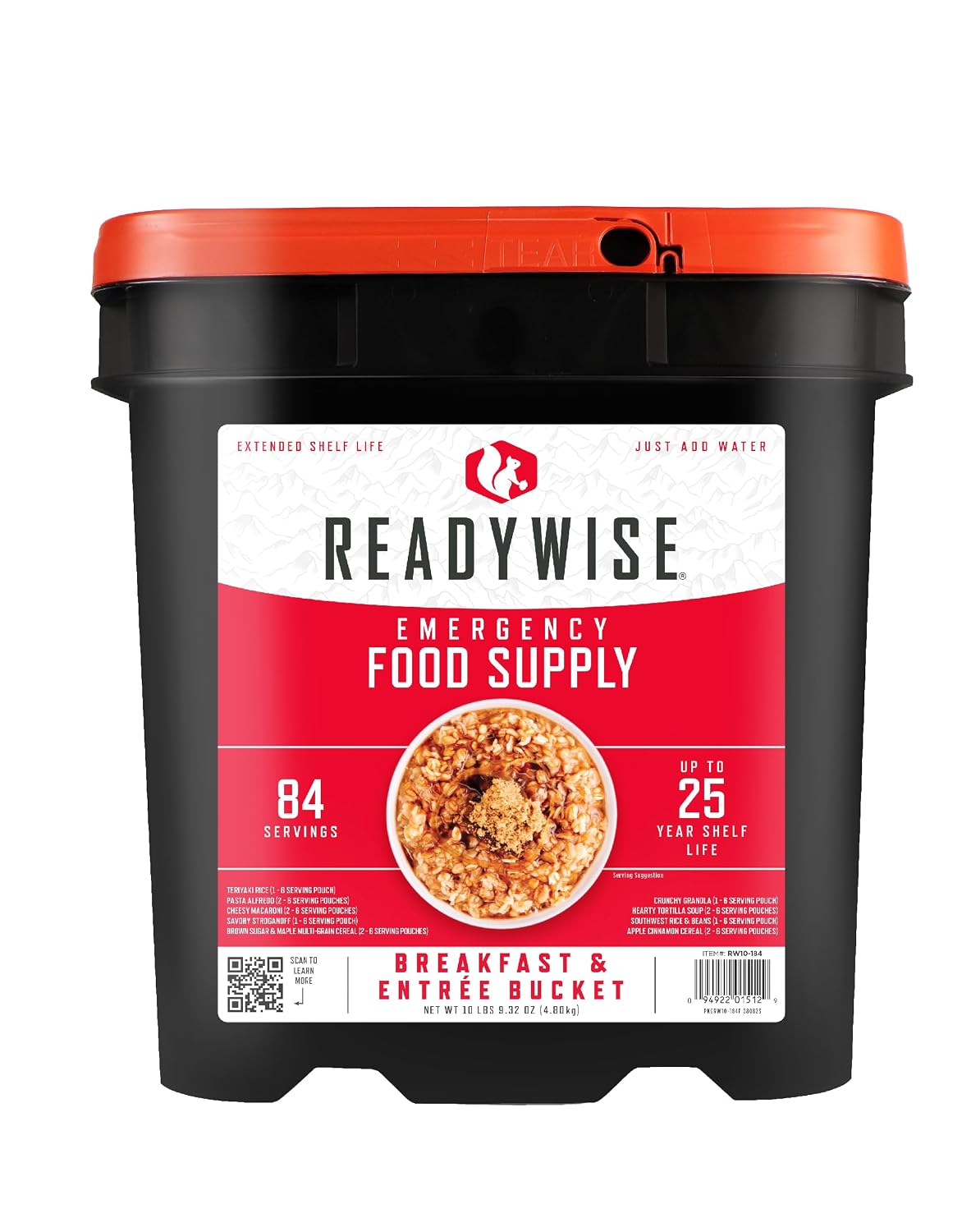 READYWISE Emergency Food Survival Supply Breakfast Bucket, 84 Servings