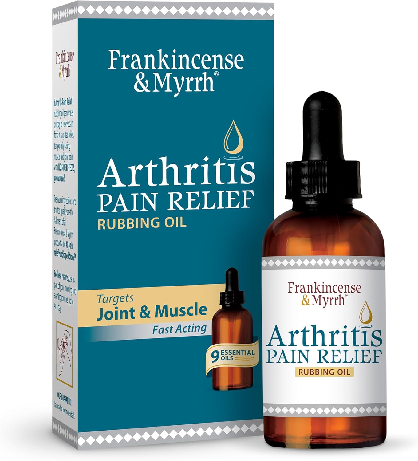 Frankincense and Myrrh Arthritis Pain Relief Rubbing Oil – Arthritis Pain Reliever with Frankincense Essential Oil for Sciatica, Lower Back, Neck, Hands, Knees, Joints and Shoulders, 2 fl.oz. - 1 Pack