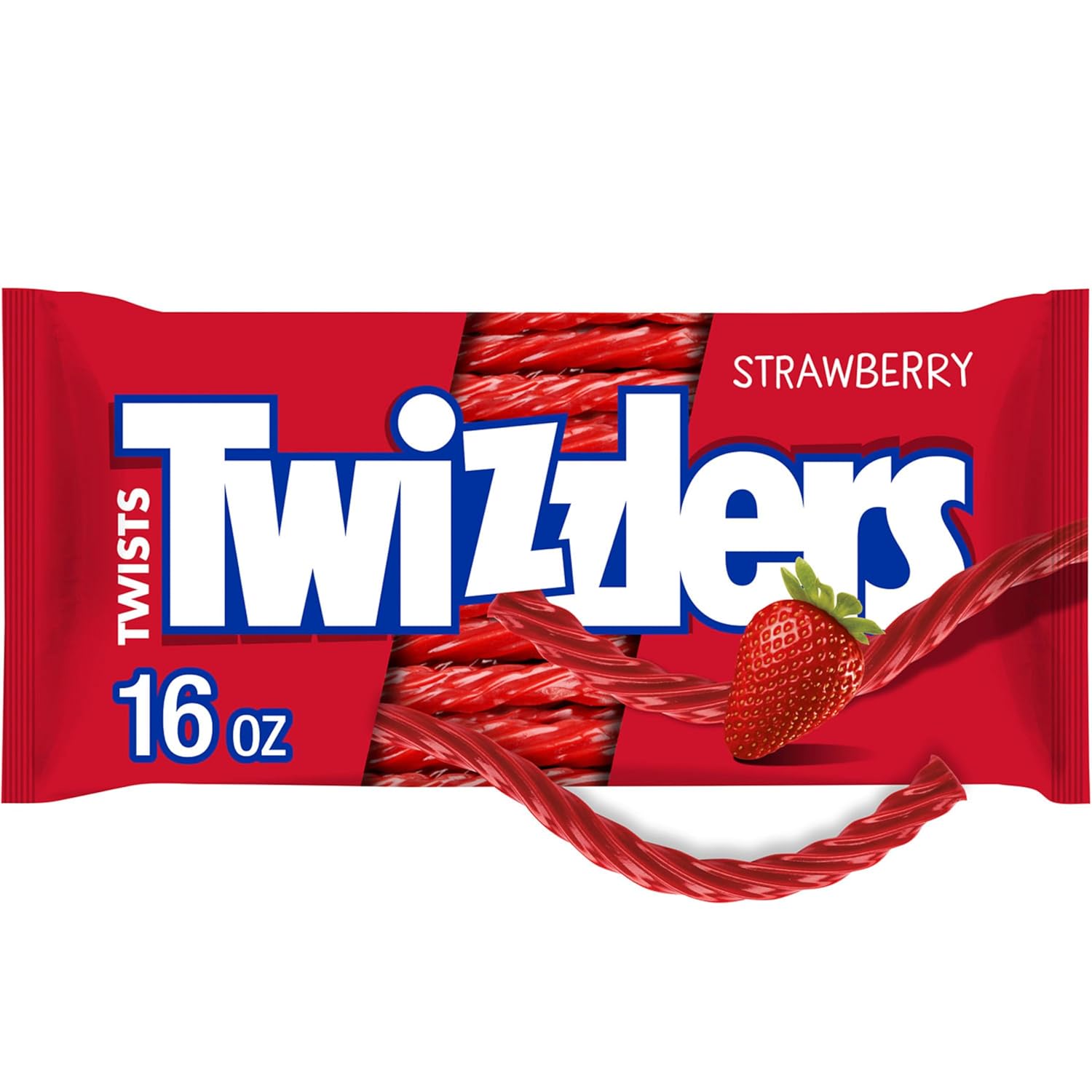 TWIZZLERS Twists Strawberry Flavored Licorice Style, Low Fat Candy Bag, 16 oz