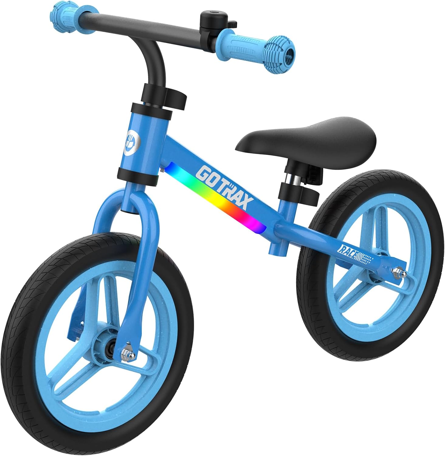 Gotrax KS12 Balance Bike for 2-5, 12 Inch Toddler Push Bike with LED Light, Adjustable Soft Seat & Handlebar, Flat-Free Tires & Easy Assembly Kids Bicycle, Lightweight & No Pedal, Gift for Boys