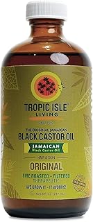 Tropic Isle Living Jamaican Black Castor Oil 8oz - For Hair Growth, Skin Conditioning, Eyebrows & Eyelashes, Scalp and Nail Care. Strengthen, Moisture & Repair