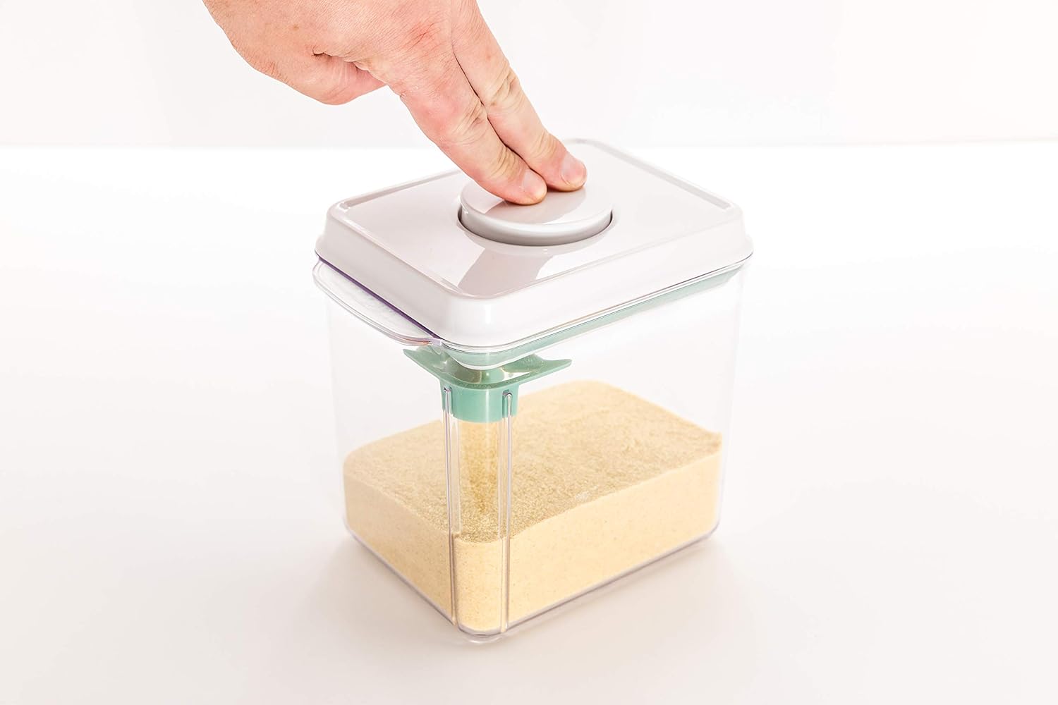 Super Doopers One Touch Baby Milk Powder Dispenser - Airtight Food Storage Containers with Lid for Formula, Coffee, Cereal, Flour - Includes Spoon & Levelling Bar - Top Rack Dishwasher-Safe (1700ml)