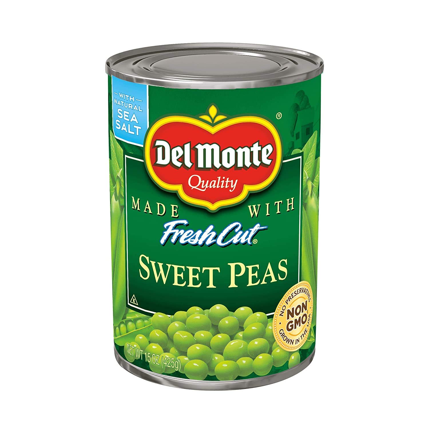 DEL MONTE Sweet Peas Canned Vegetables, 12 Pack, 15 oz Can