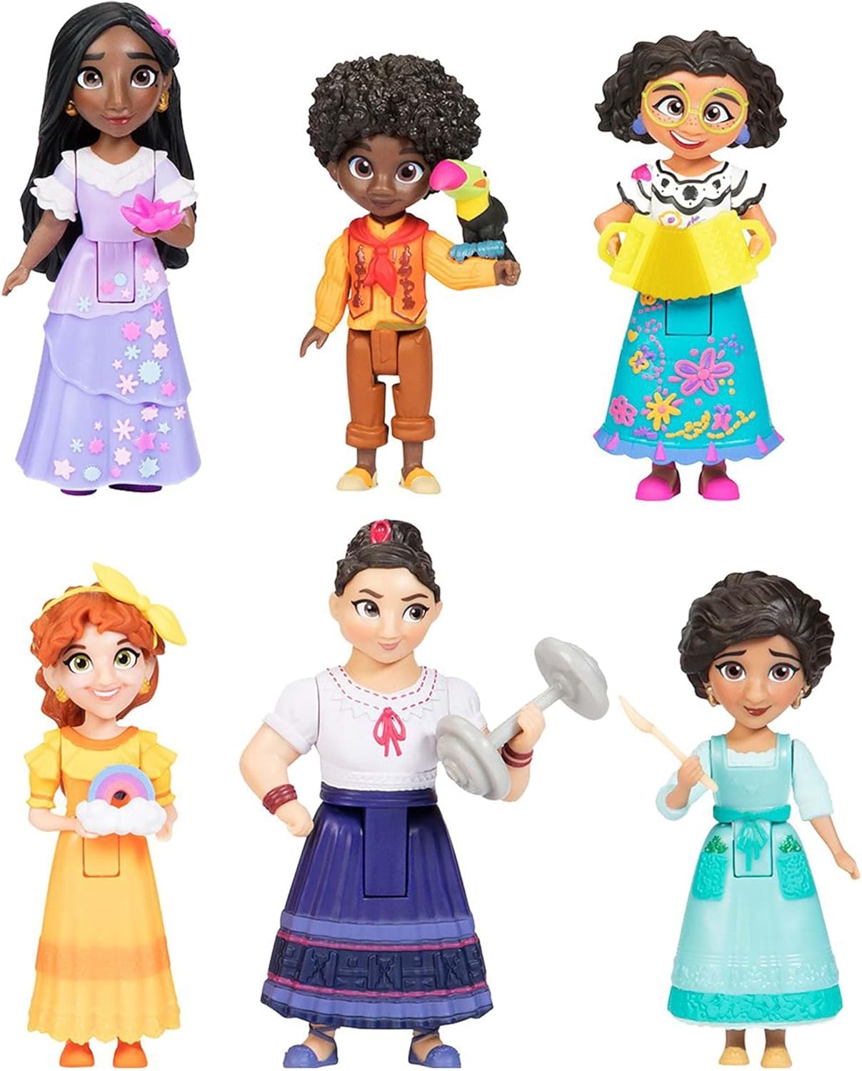 Disney Encanto Doll Figures, The Madrigal Family 6-Pack Set Each with an Accessory - Great to Play with The Casa Madrigal
