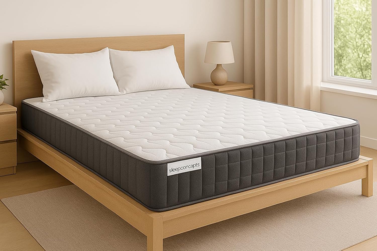 Memory Foam Mattress 7" Hybrid Spring, 91 cm Single, 137 cm Double, 152 cm King, 183 cm Super King. (Double)