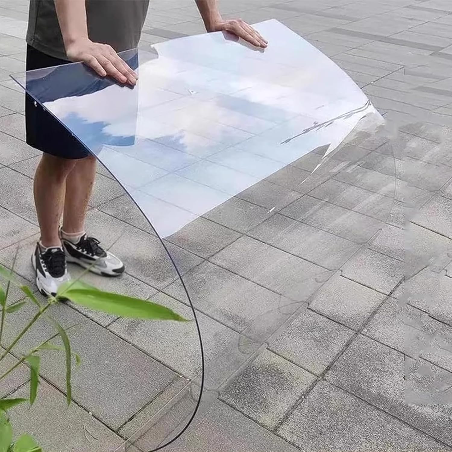 Polycarbonate Panel Roofing Sheets,Clear Acrylic Plastic Sheet,UV Protection,Outdoor Rainproof Roof Sheet,Sunroom Roofing Cladding,for Greenhouse,Awning Shed Cover,Easy Cut (2 x 3.3ft)