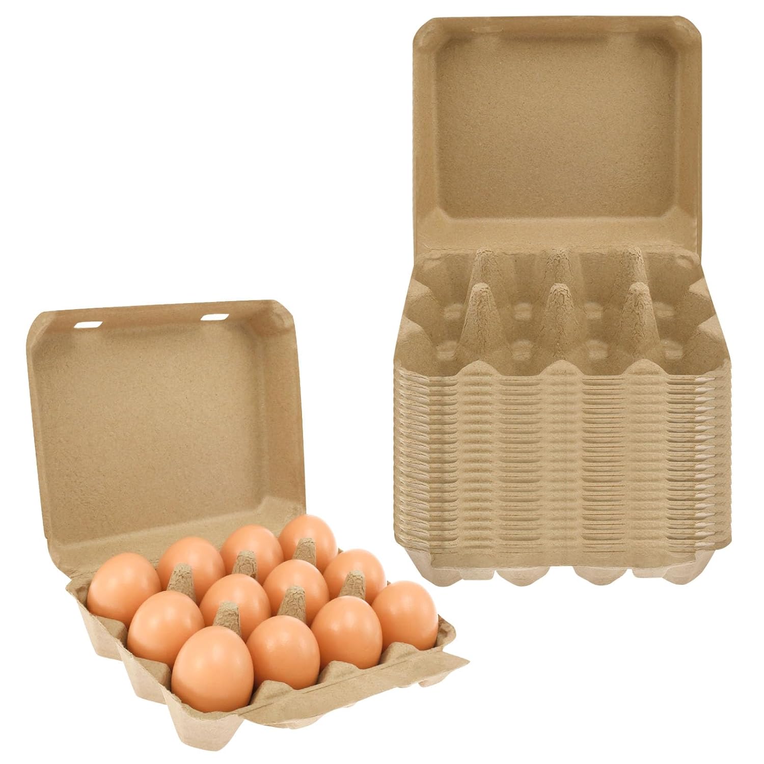 JEJUWE 240 x Half Dozen Egg Boxes x 20 Pieces 3x4 Style Egg Cartons, Traditional Fibre Eggs Box, Reusable and Biodegradable. Packs are Designed to Take Chicken Eggs from Small to Extra Large
