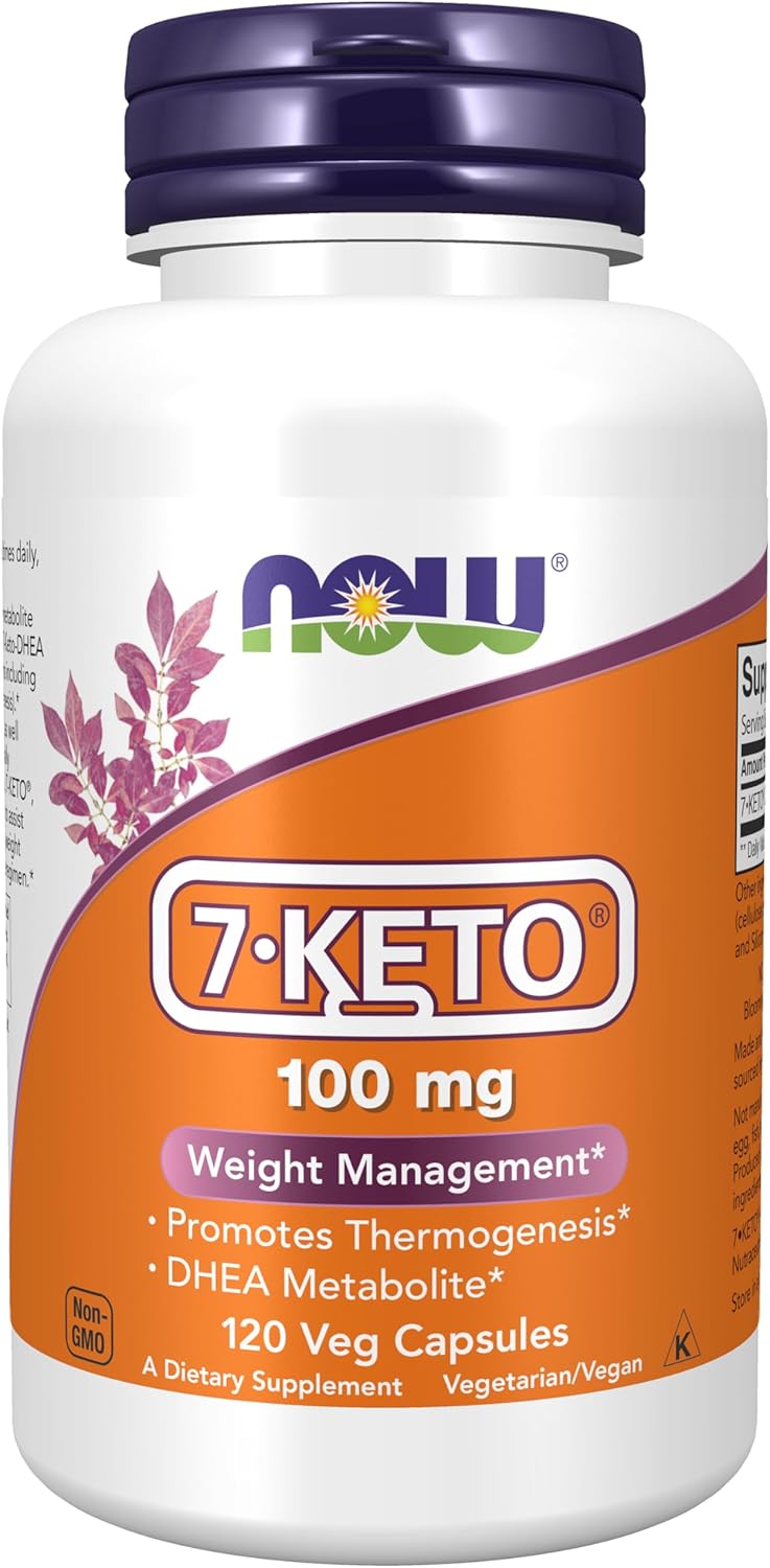 NOW Foods Supplements, 7-Keto (DHEA Acetate-7-one) 100 mg, Weight Management*, 120 Veg Capsules