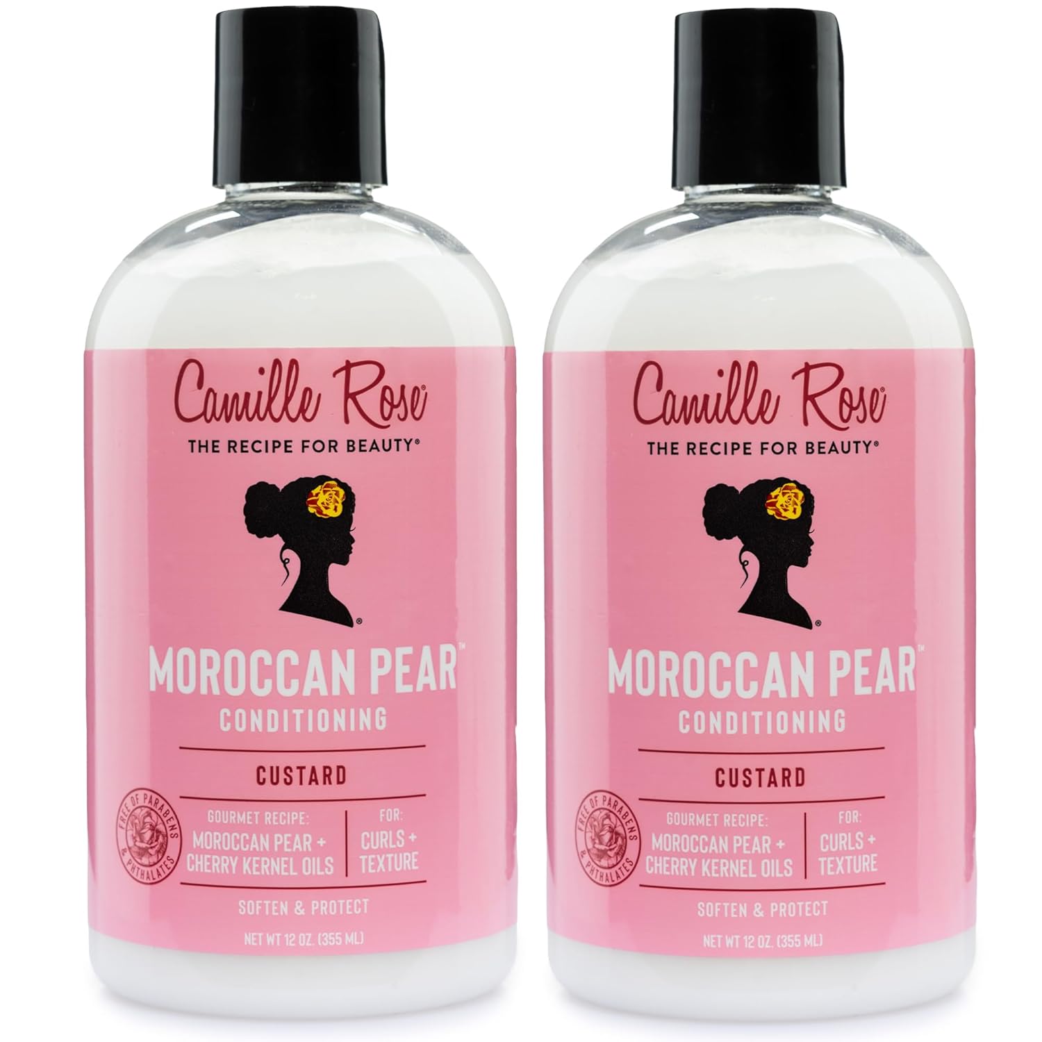 Camille Rose Conditioner, Moroccan Pear 2-Pack – Hair Mask,Detangler, Deep Conditioner for Dry, Damaged Hair Repair, FrizzControl, 12 Oz