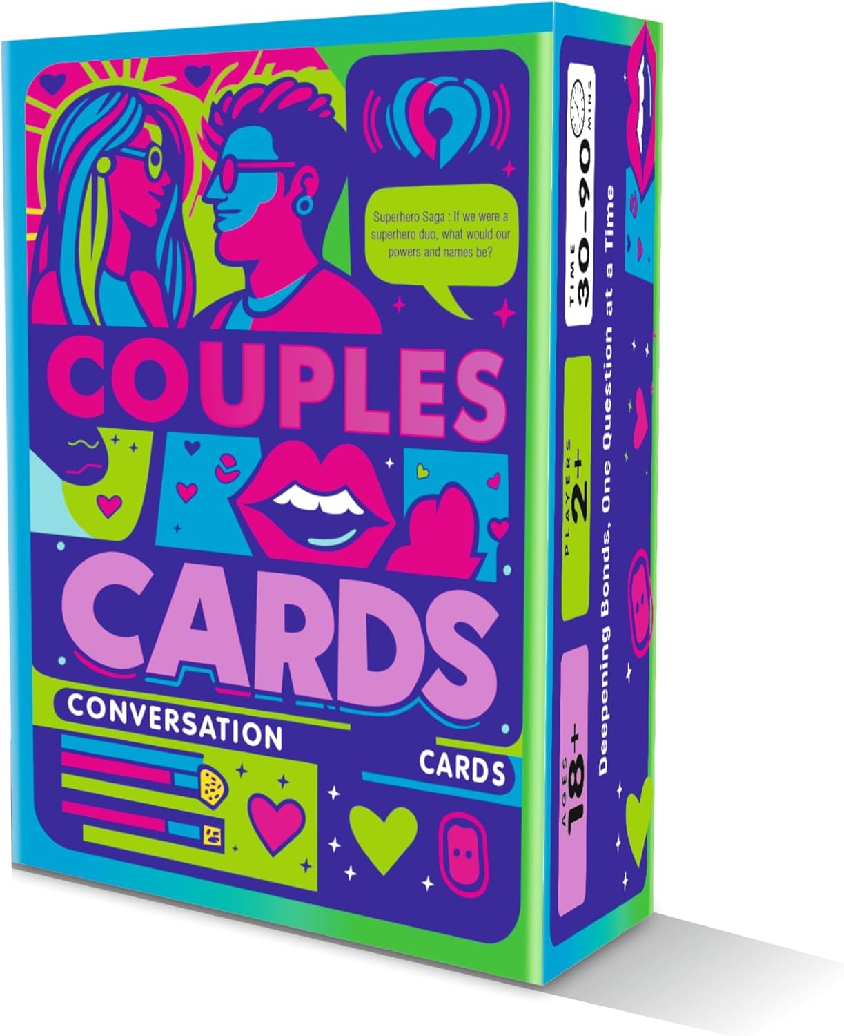 Conversation Cards for Couples – 100 Deep Questions Card Game for Couples to Reconnect – Ideal for Date Night, Travel & Stay at Home – Thoughtful Gift & Relationship Game