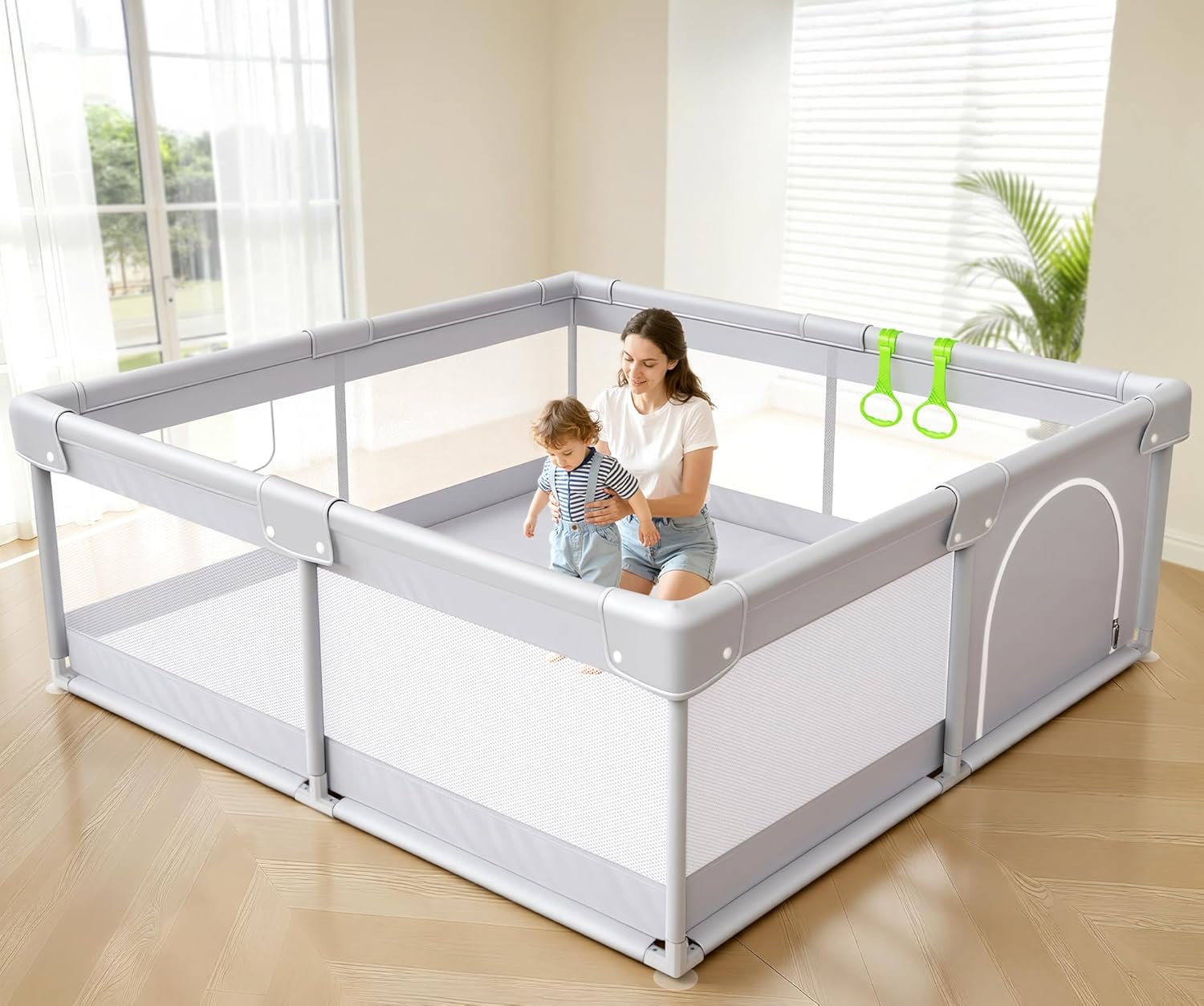Fodoss Baby Playpen, Small Play Pen,Toddler Playpen for Apartment,Play Yard,Activity Fence, Extra Large Baby Playard