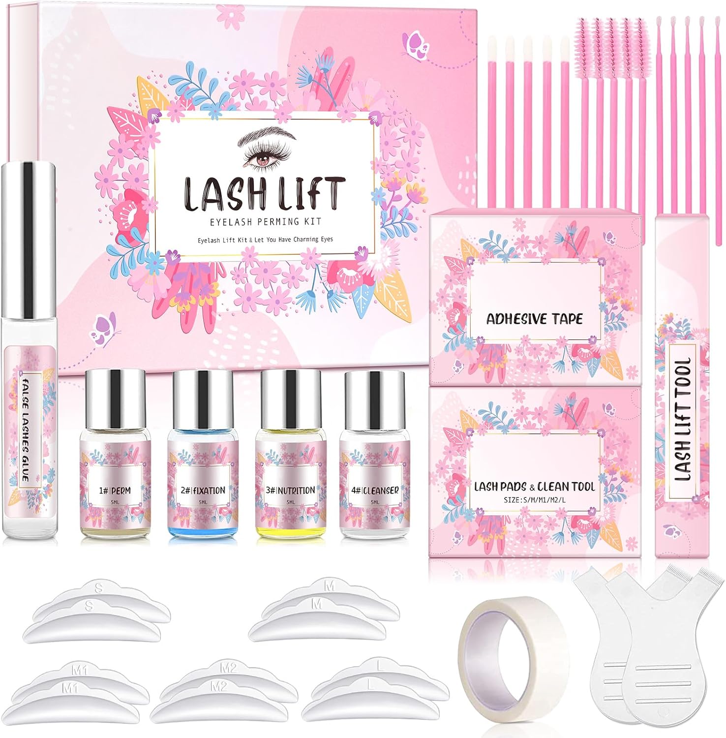 Lash Lift and Eyelash Perming Kit – Long-Lasting Eyelash Curling, at-Home Eyelash Perm Kit for Lifting and Volumizing, Safe and Gentle Formula for All Lash Types