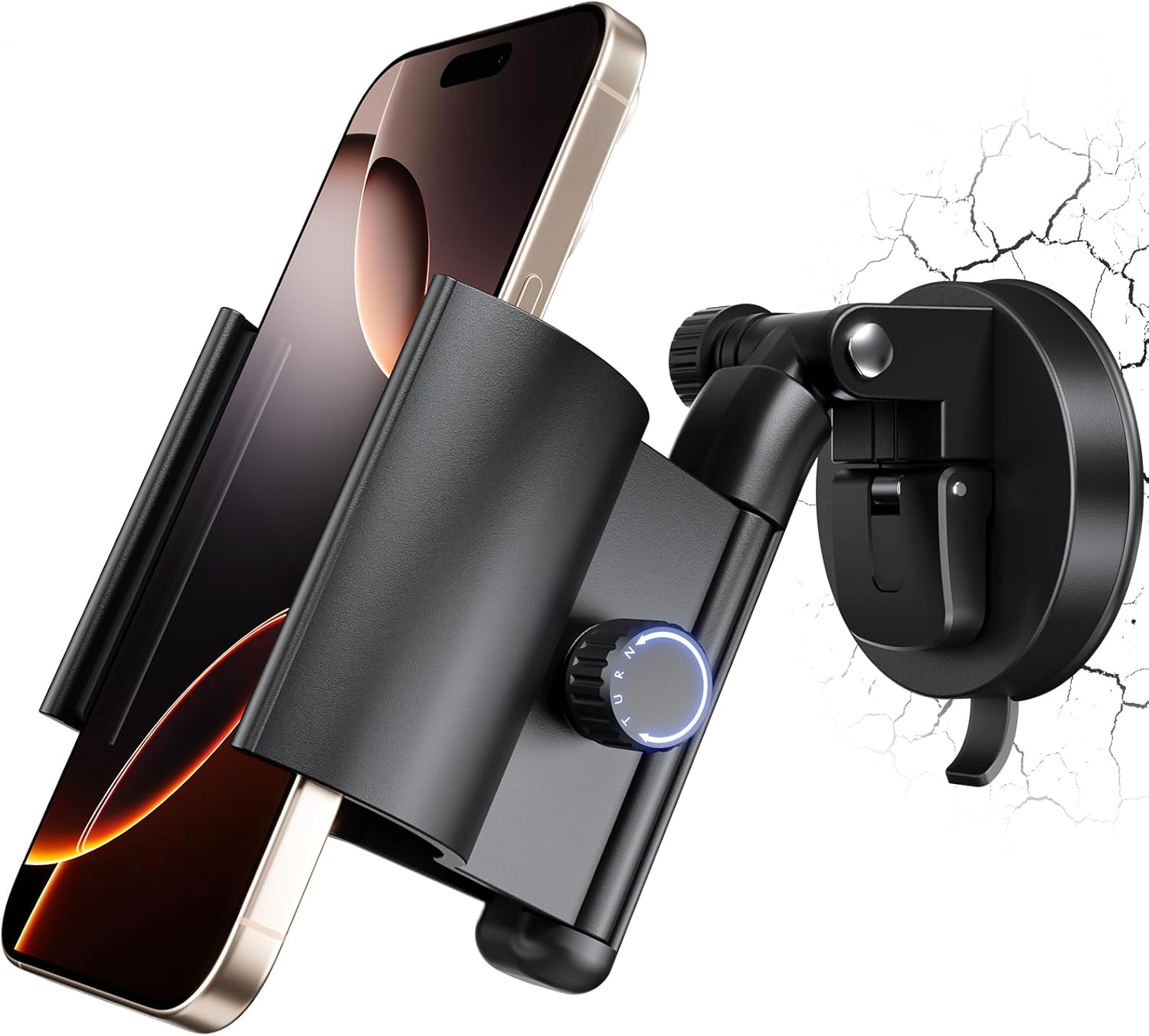 Hands Free Universal Adjustable Phone Stand with 200° Rotation - Strong Suction Cup & Non-Slip Grip Holder for Phones, Cups & More Shower Use or Travel (122lbs Hold)