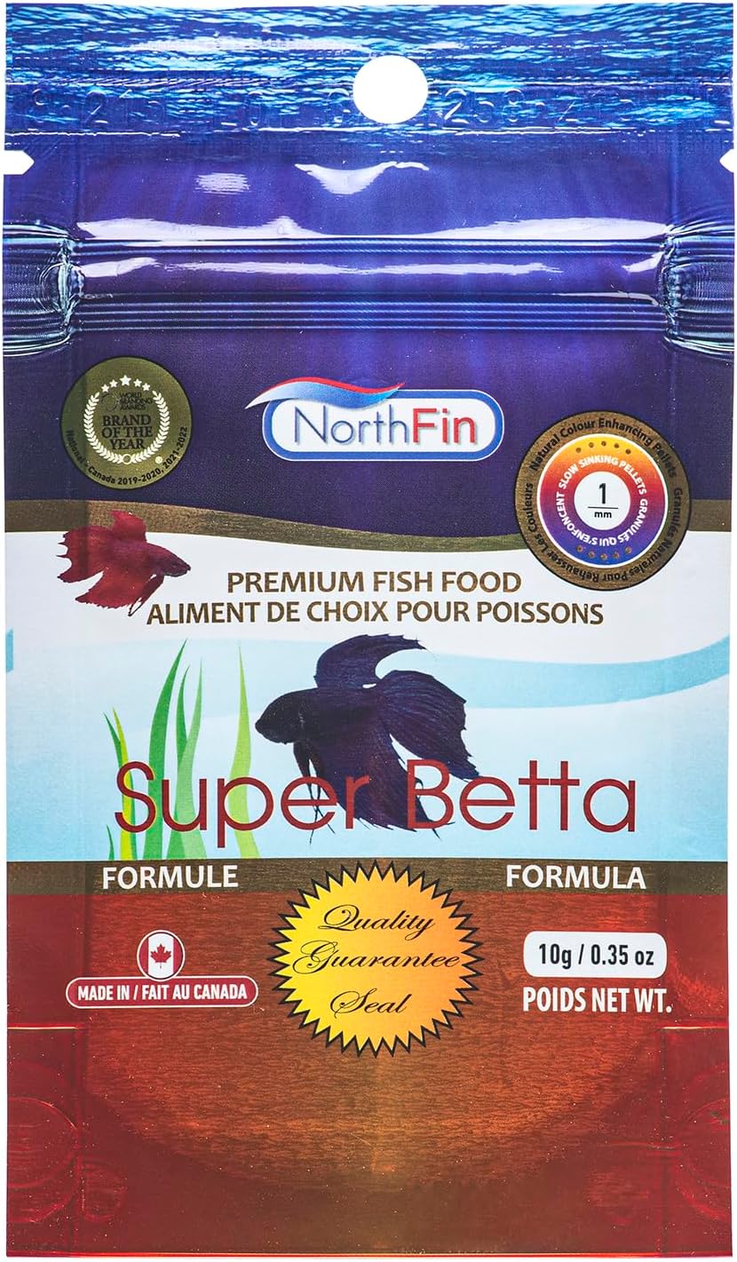 Northfin Super Betta Fish Food, Sinking Pellets, 1mm, 10g