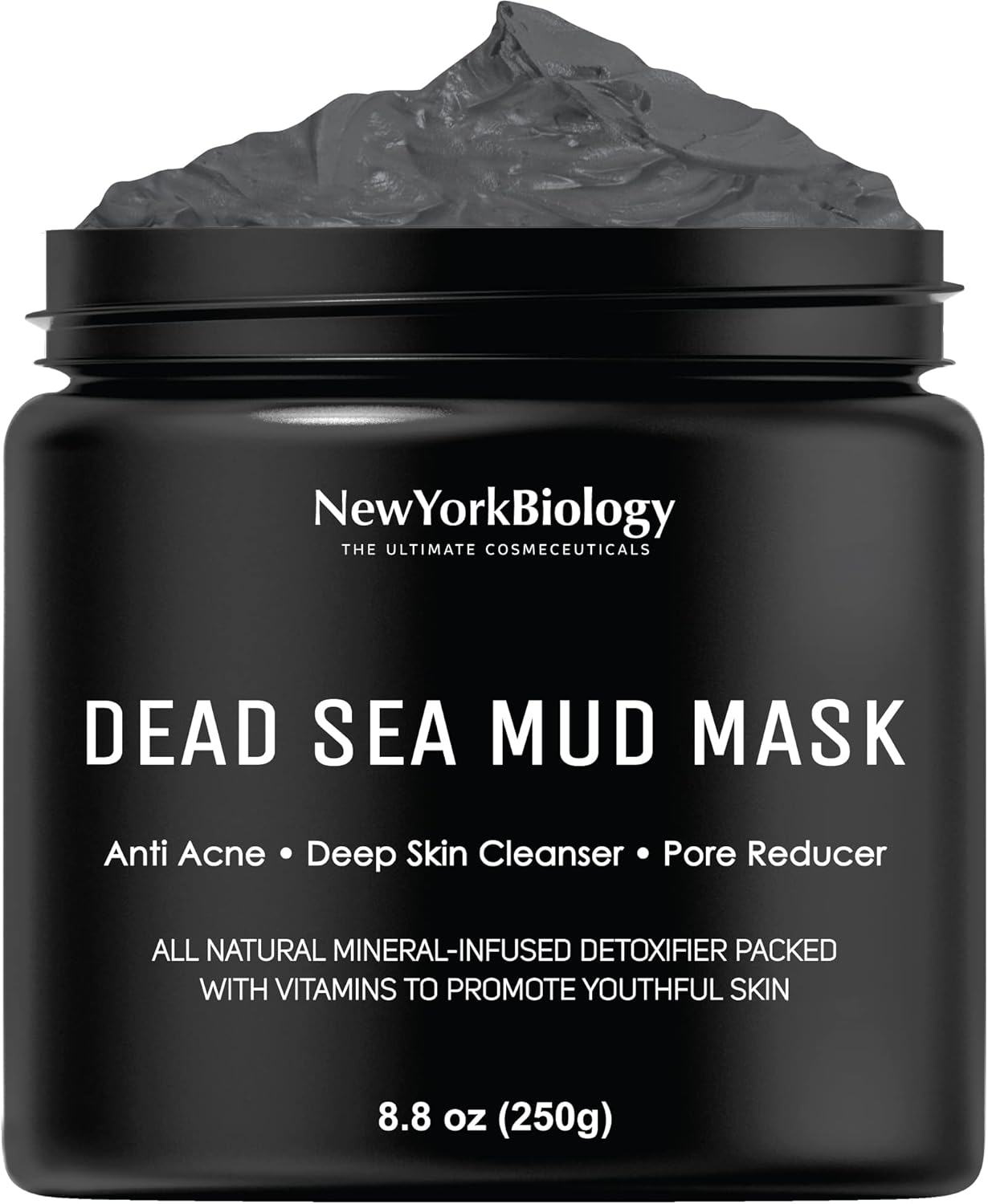 New York Biology Dead Sea Mud for Face and Body - Spa Quality Pore Reducer for Acne, Blackheads and Oily Skin, Natural Skincare for Women, Men - Tightens Skin for A Healthier Complexion - 250 g