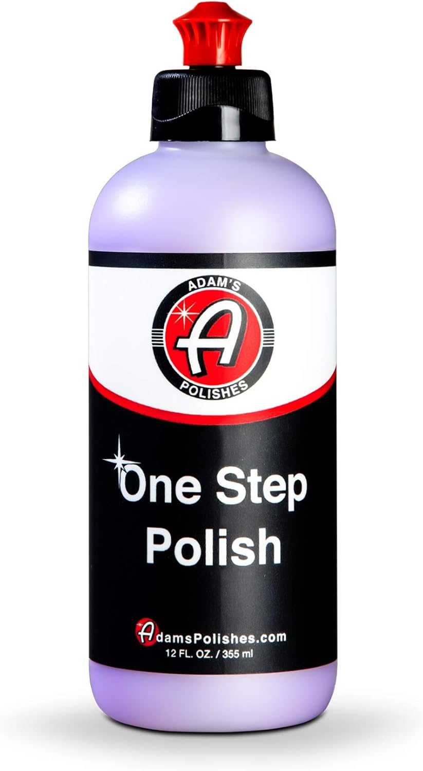 Adam's Polishes One Step Polish 12oz - Safe for Clear Coat, Single Stage, or Lacquer Paint - Increased Cut & Finishing, Body Shop Safe - Easy Application and Removal, Excellent Shine