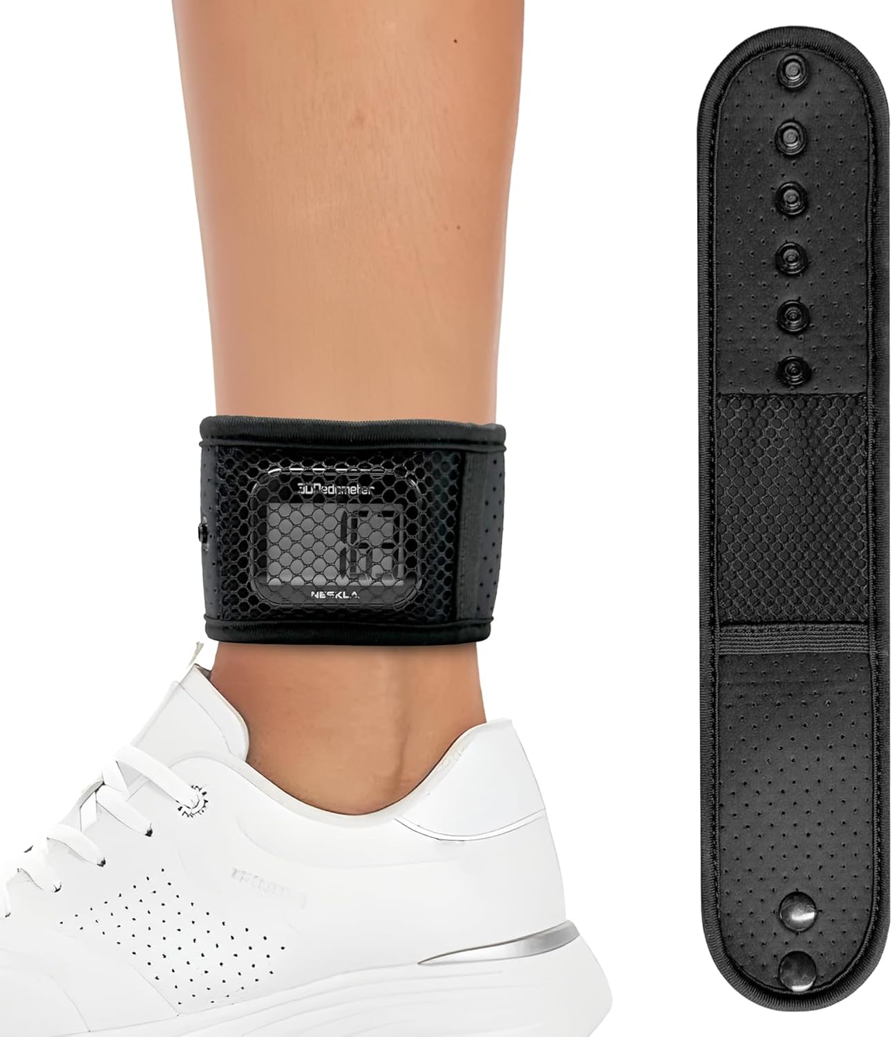 Ankle Straps for Fitness Trackers, Soft Adjustment Pedometer Ankle Band Compatible with Fitbit, Breathable Mesh Sports Ankle Strap for Men and Women