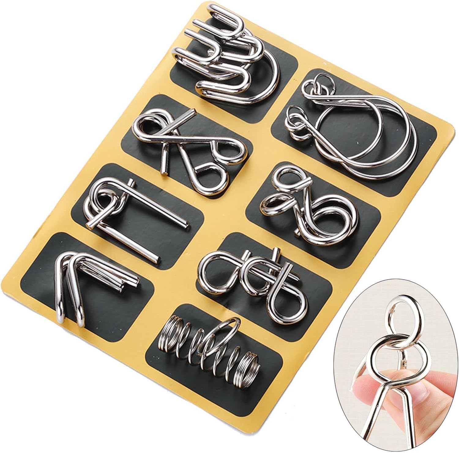 8 Pieces Metal Puzzles For Adults,Metal Puzzle,Metal Puzzles,Brain Teaser Metal Wire Puzzles,Mini Metal Puzzles,Iq Metal Puzzle,Metal Puzzles For Kids,Metal Puzzles Set,Suitable For Kids,Adults