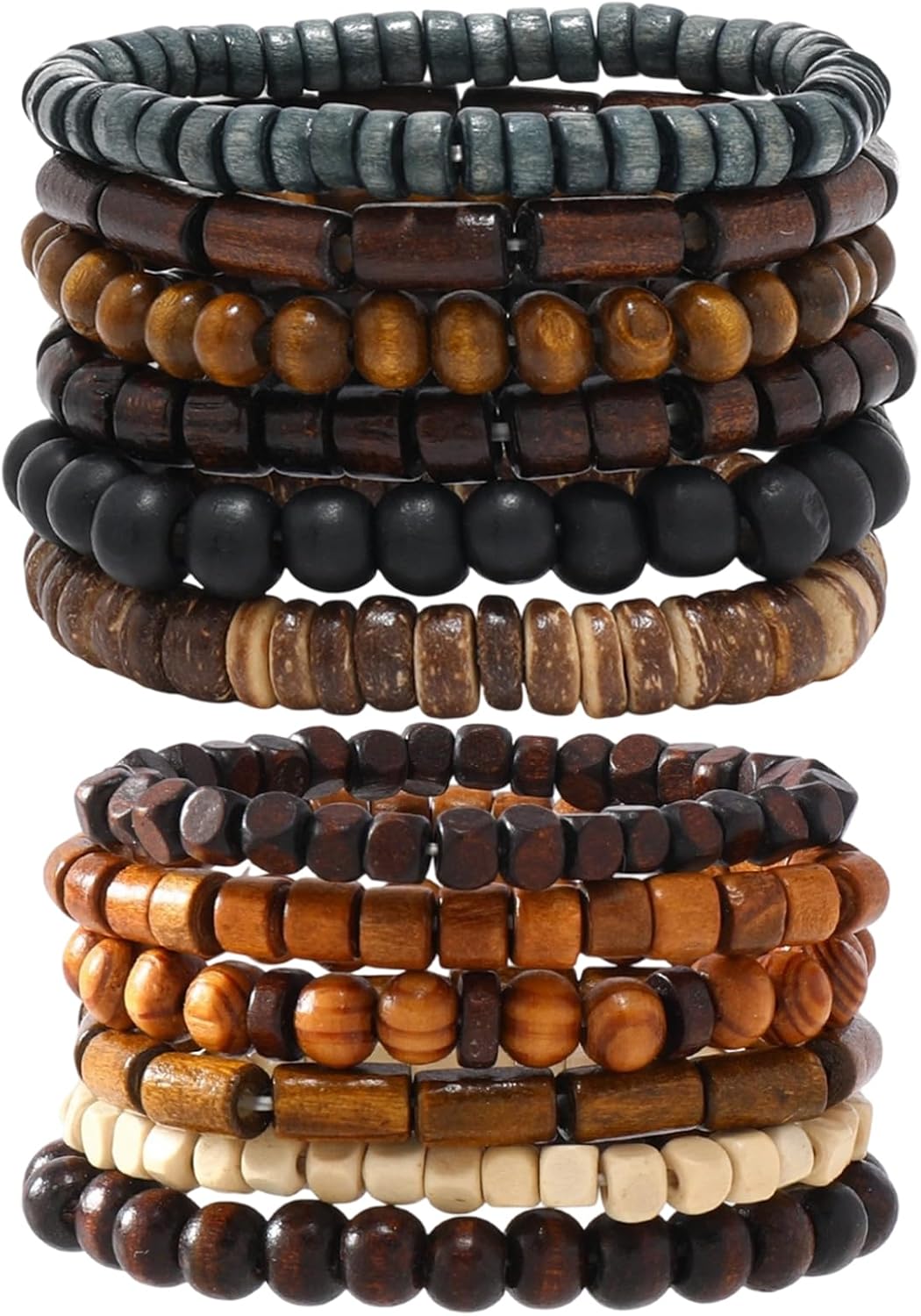 2 Pcs Mens Bracelets, Mens Leather Bracelet, Hippy Clothes For Women, Men'S Bracelets, Surfer Bracelet, Mens Wrist Bracelets, Mens Bracelets Leather, For Men, Teens & Outdoor Enthusiasts