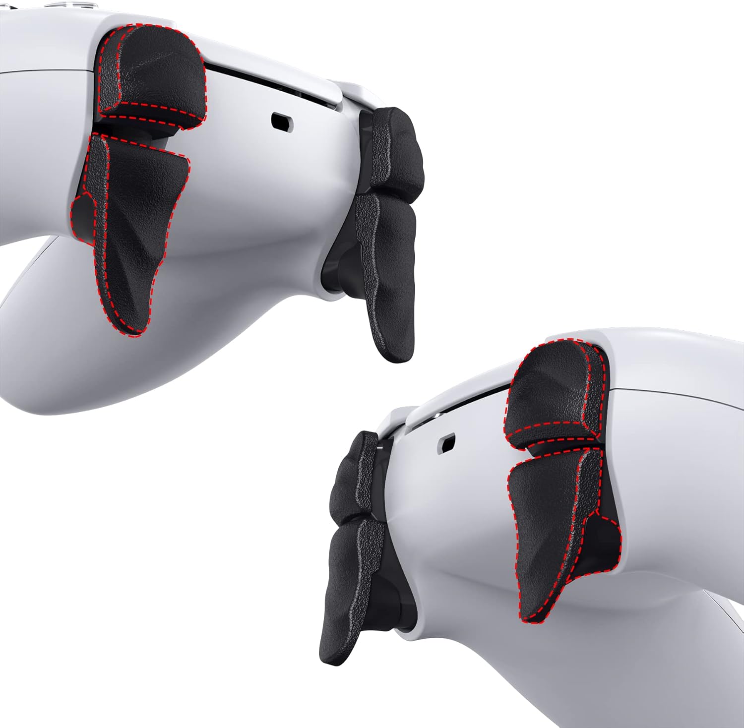 PlayVital Dune 2 Pairs Trigger Stop Shoulder Buttons Extension Kit for ps5 Controller, Stopper Bumper Trigger Extenders for PS Portal, Game Improvement Adjusters for ps5 Edge - Black