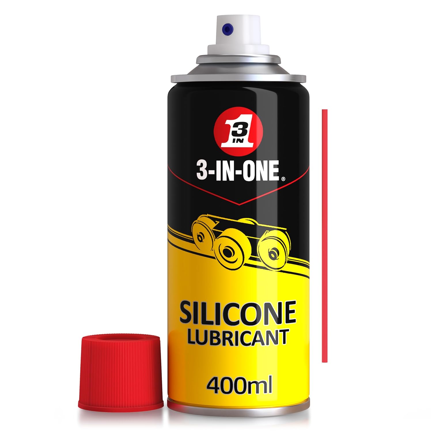 3-IN-ONE Silicone Lubricant Spray, Quick Drying & Water Repellent - 400ml