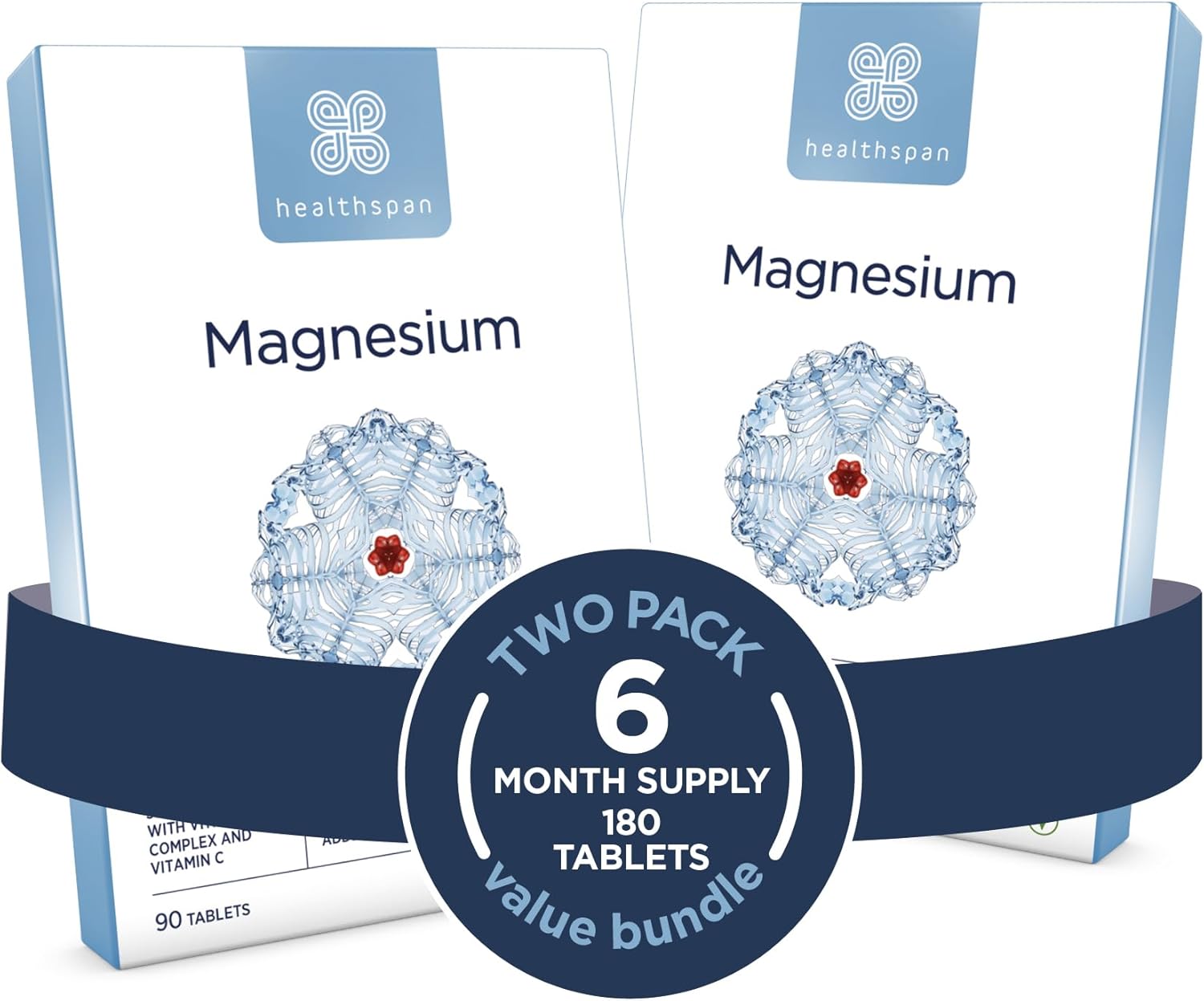 Healthspan Magnesium 375mg | Everyday Support for Muscles & Nervous System | Added B Vitamins Complex | Added Benefits for Your Bones, Teeth & Energy Levels | Vegan (180 Tablets)