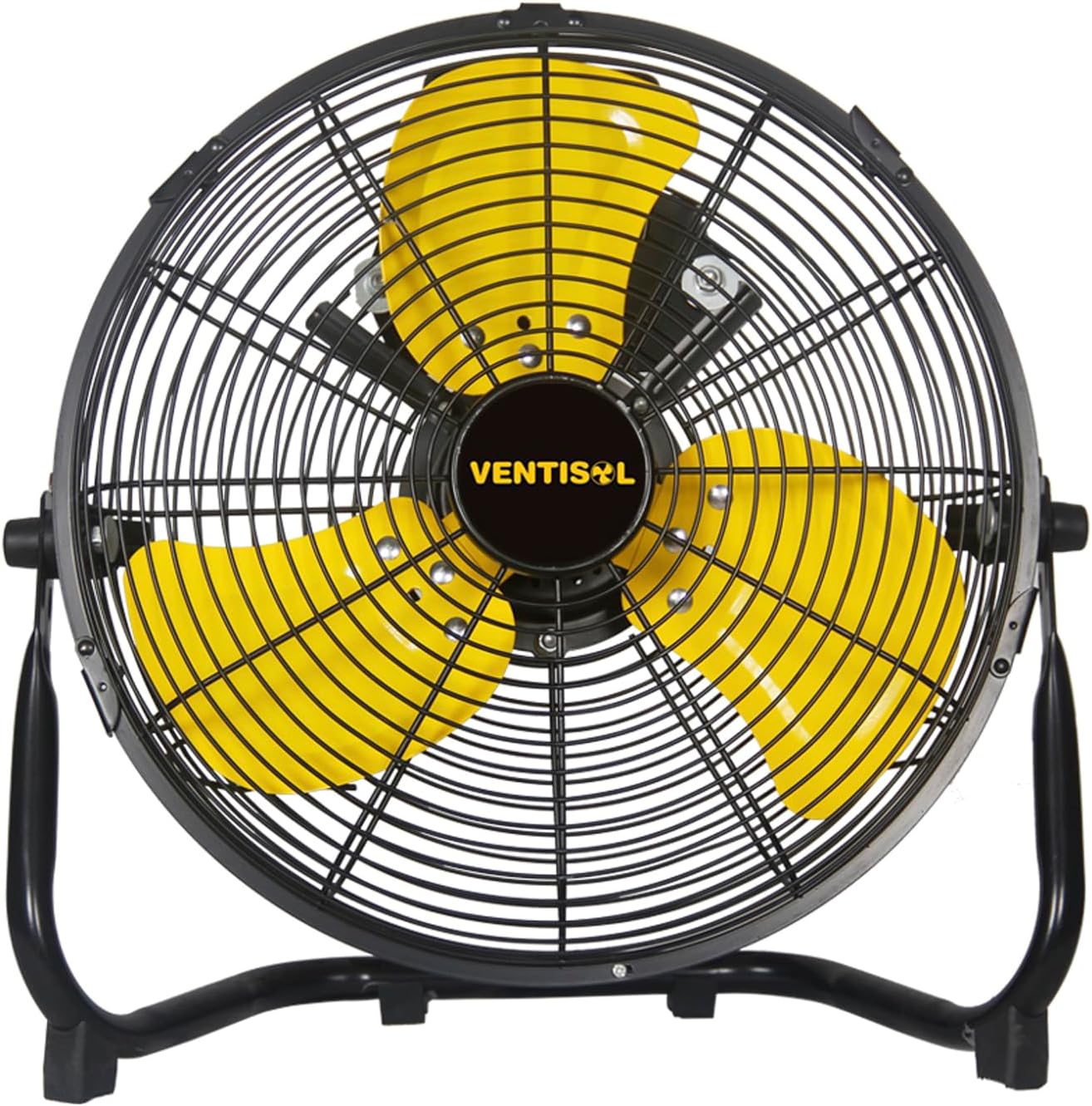 VENTISOL 12 Inch 1800 CFM High Velocity Heavy Duty Floor Fan with 3 Powerful Speeds,Portable Metal Fan,180°Tilting Quiet Shop Fan for Commercial, Residential, Gym, Home Use- ETL Listed, Black