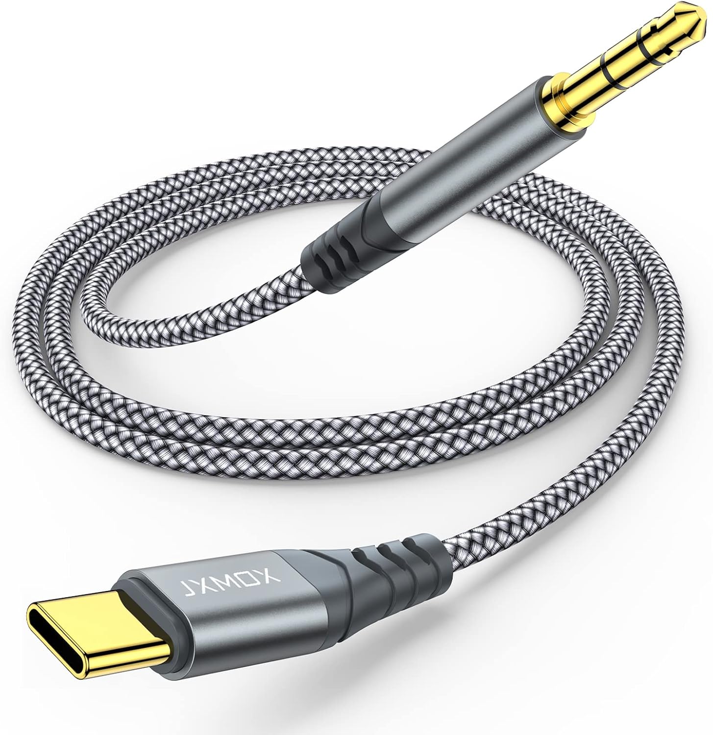 JXMOX USB C to 3.5mm Audio Aux Jack Cable (4ft), Type C to 3.5mm Headphone Car Stereo Cord Compatible with iPhone 17 16 15 Pro Max Air, Samsung Galaxy S25 S24 S23 S22 S21 Note 20, Pixel 9 8, iPad Pro