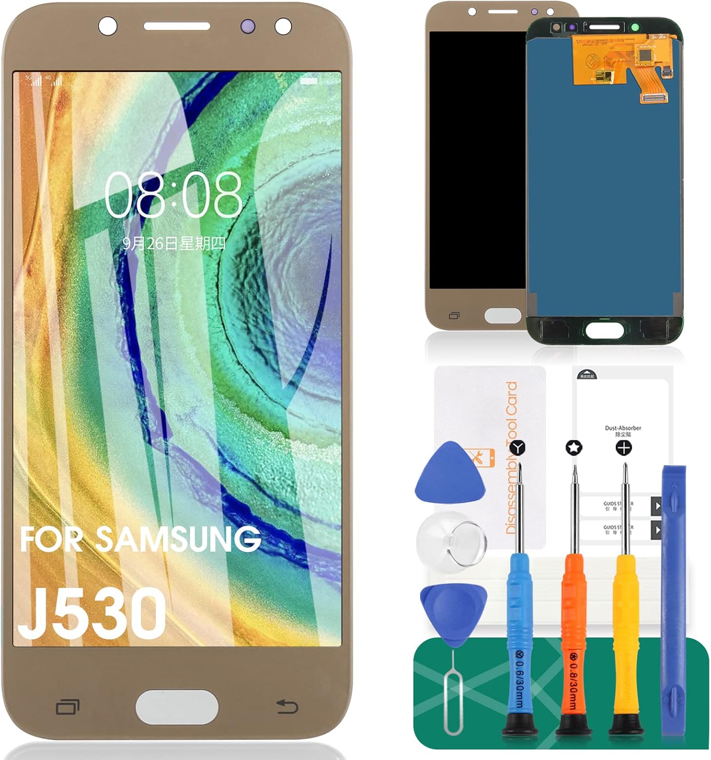 SRJTEK For Samsung Galaxy J5 Pro Screen Replacement-TFT LCD Screen for Samsung J5 2017 J530 J530F J530S J530K J530L J530FM J530Y J530YM Display Touch Digitizer Glass Assembly,(NOT AMOLED) (Gold)