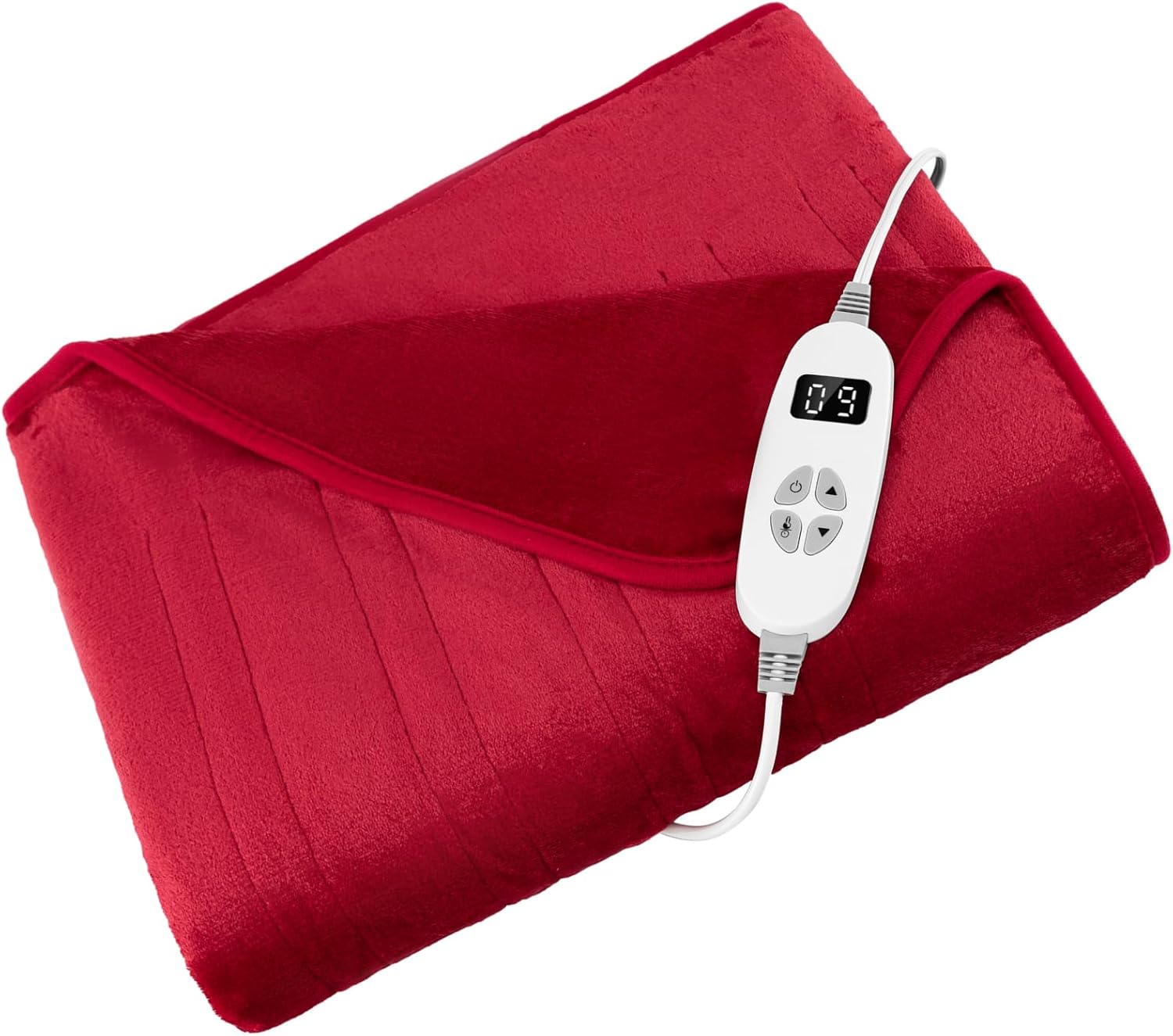 HOMFME Electric Heated Throw Blanket, Machine Washable Heated Blanket with 10 Heating Levels, 9 Hours Auto Off and Overheat Protection, Luxury Electric Throw Overblanket (Red, 160x130cm)