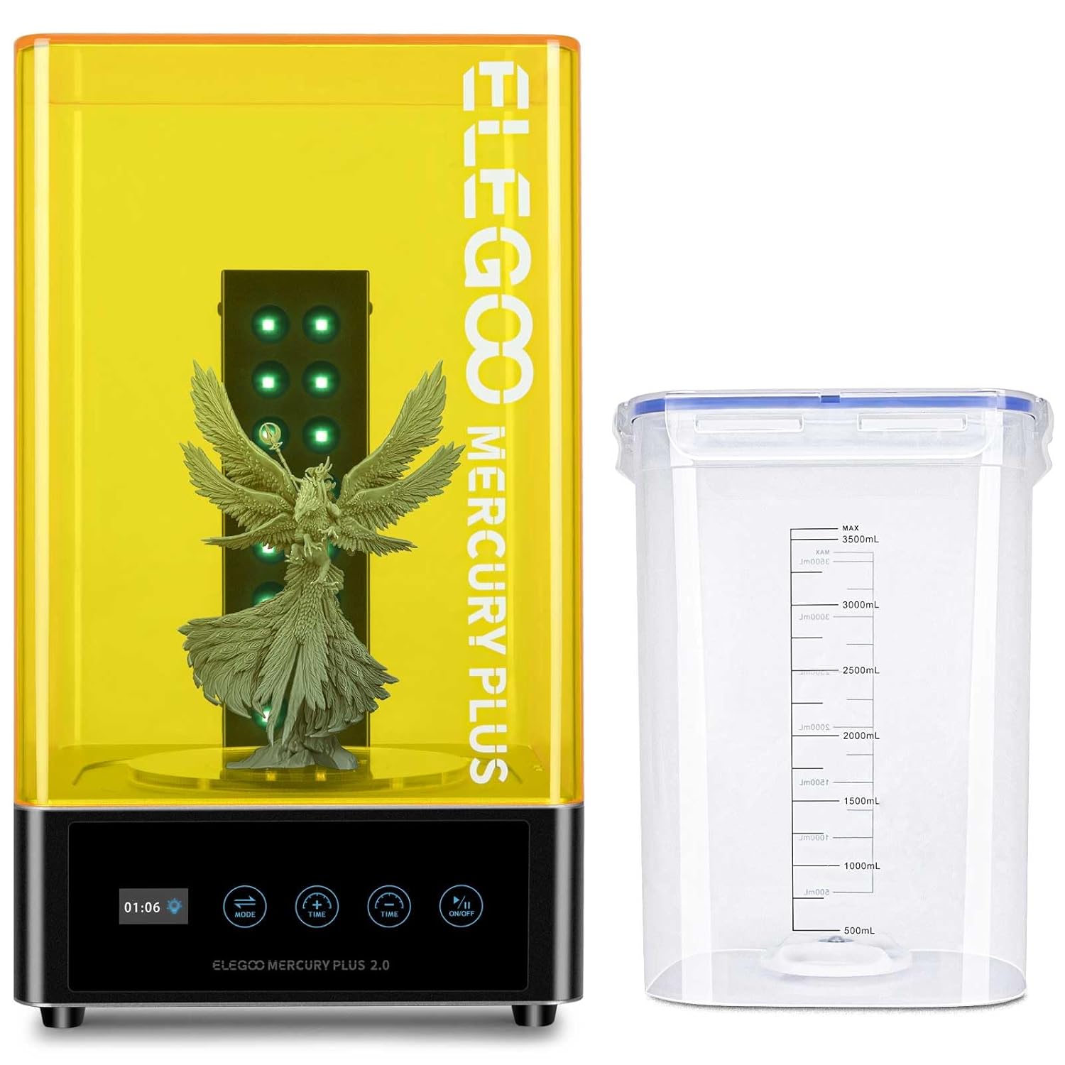 ELEGOO Mercury Plus 2 in 1 Wash and Curing Machine Station V2 for Mars Photon S Photon Mono LCD/DLP/SLA 3D Printers Printed Models