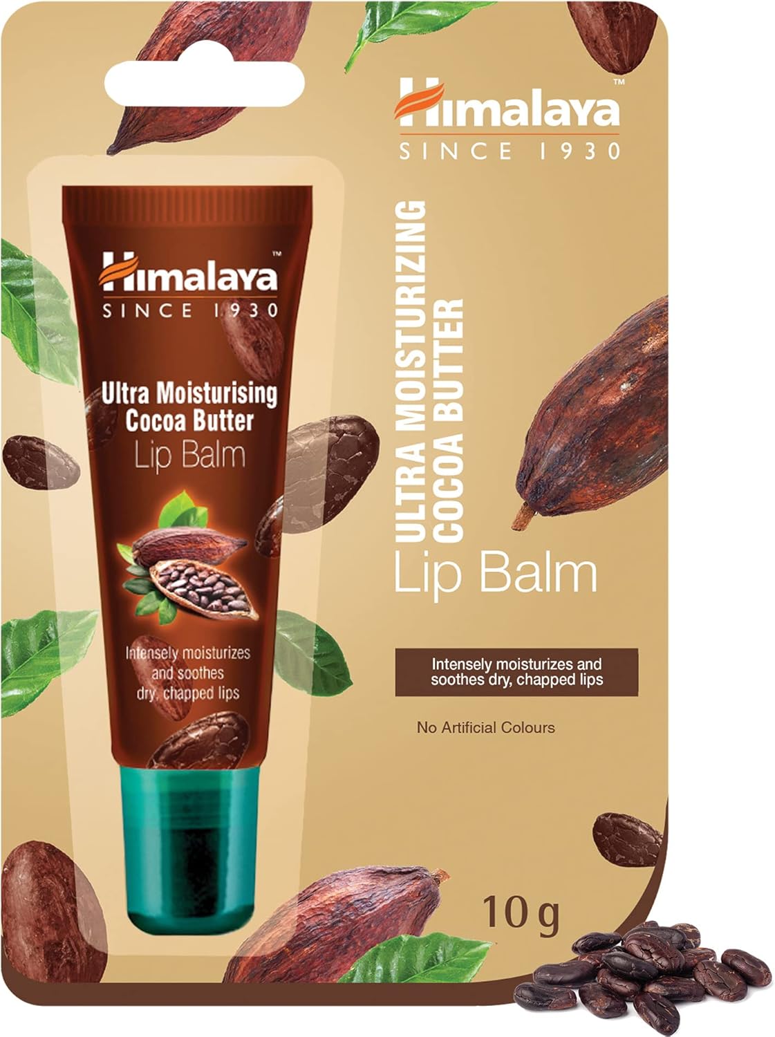 Himalaya Lip Balm Moisturising Cocoa Tube Rich Butter Care 10g, brown