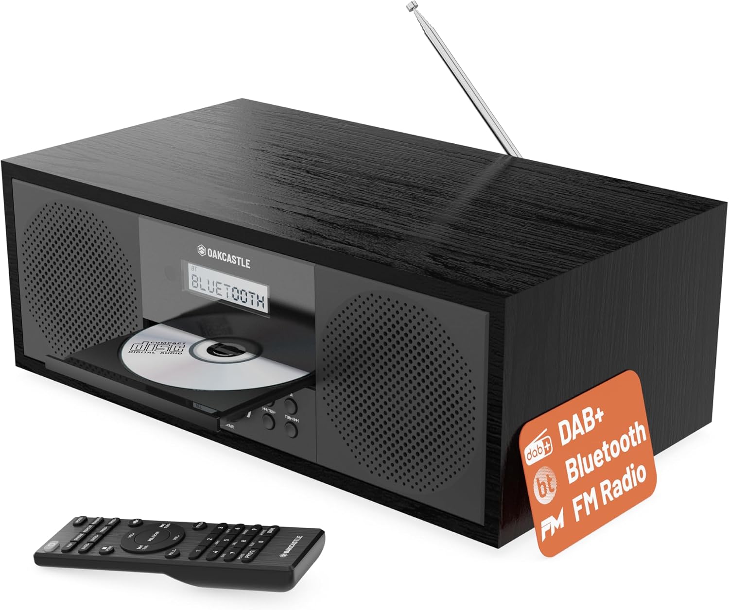 Oakcastle DAB500 Bluetooth DAB+ Radio & CD Player, 60W HiFi System for Home