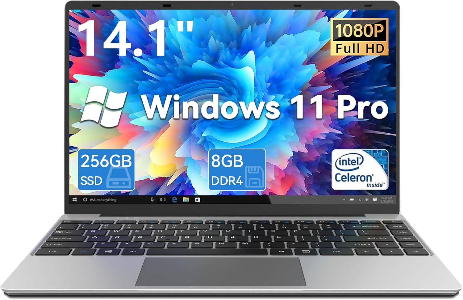 ANTEMPER 14.1 Inch Windows 11 Laptop Computer, 256GB SSD 8GB RAM, Intel Celeron N4020C(up to 2.8GHz), Full HD 1920x1080 Laptops, Mini HDMI, USB3.0, Webcam, TF Card, Type-c, 5000mAh Battery, Gray