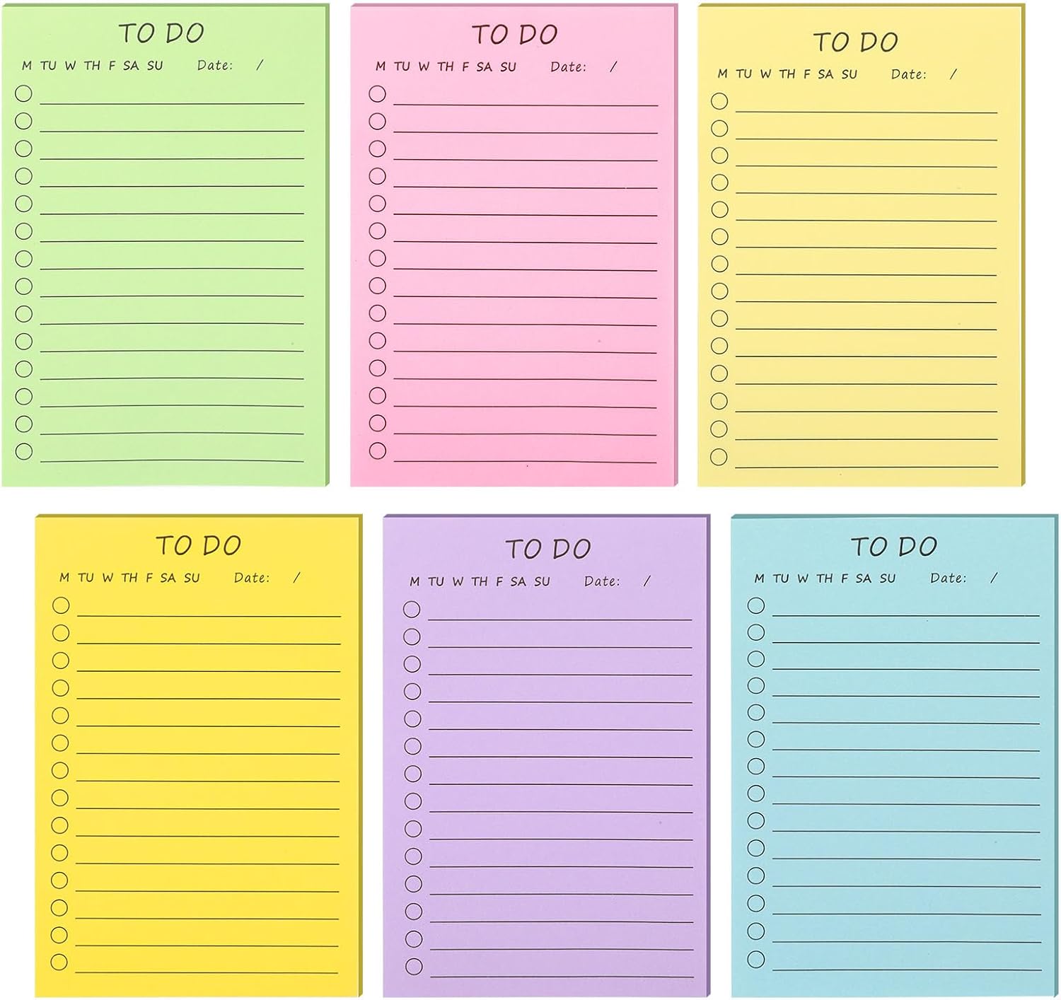 Candcamp 300 Sheets to Do List Stick Notes,Lined Paper Notes Pad Large to Do List Pad Daily Planner Pad Pastel Memo Block Stationery Supplies for School Office Home