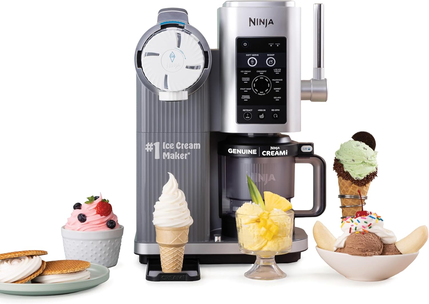 Ninja Creami Scoop & Swirl 13-in-1 Ice Cream and Soft Serve Maker, NC701