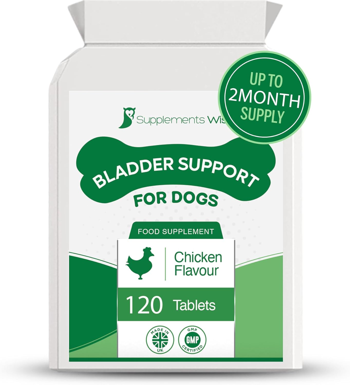 Bladder Support For Dogs and Cats - UTI Treatment - Urinary Tract Infection and Cystitis Relief - D-Mannose and Cranberry Tablets for Dogs -UTI Treatment for Cats - 120 Chicken Flavour Tablets