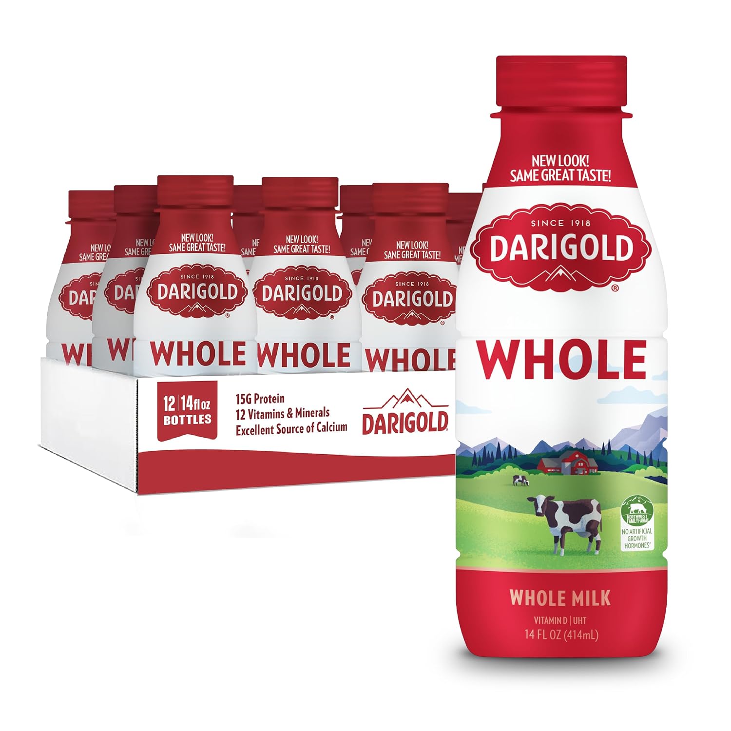 Darigold Shelf Stable Whole Milk, 15g Protein (14oz, 12ct)