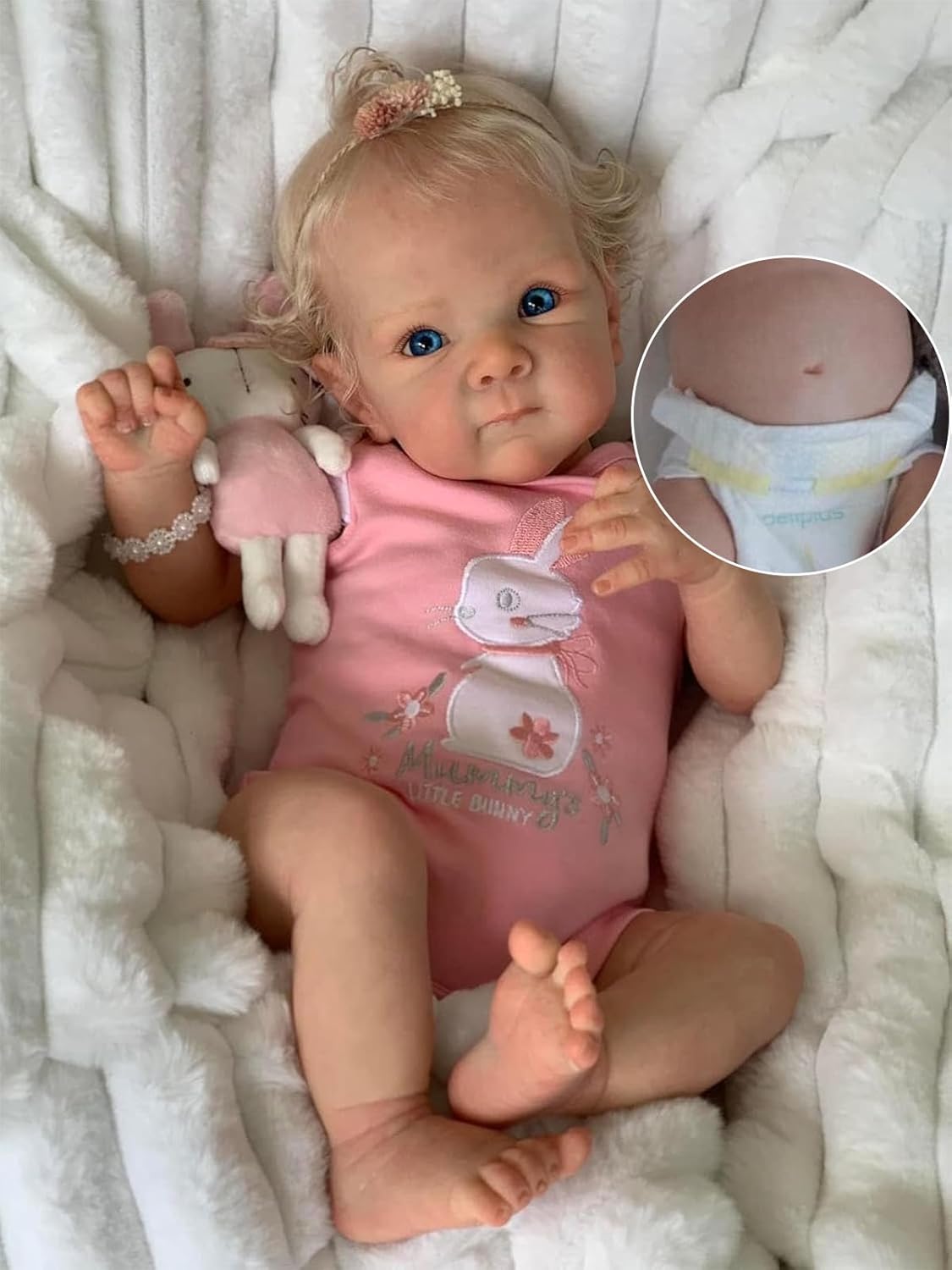 Anano Reborn Baby Dolls Silicone Full Body-18 In Realistic Baby Doll Girl, Full Silicone Babys Doll, Real Life Reborn Dolls, Anatomically Correct Newborn Babies Girl Blue Eyes