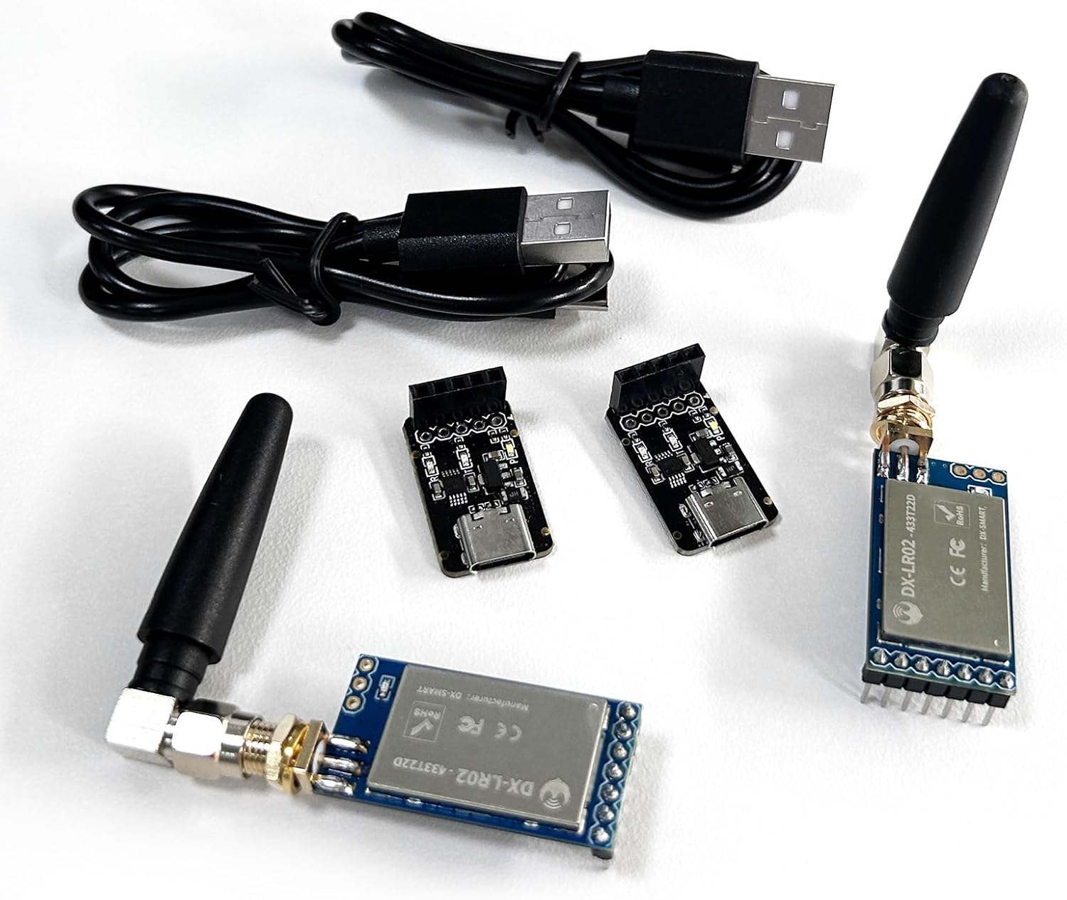 LR02 Development Kit 868*/915MHz LoRa ASR6601 Long Range 5KM 22dBm Transceiver Wireless Module with Antenna SPI Interface for Arduino (LR02 868 915Mhz Set)