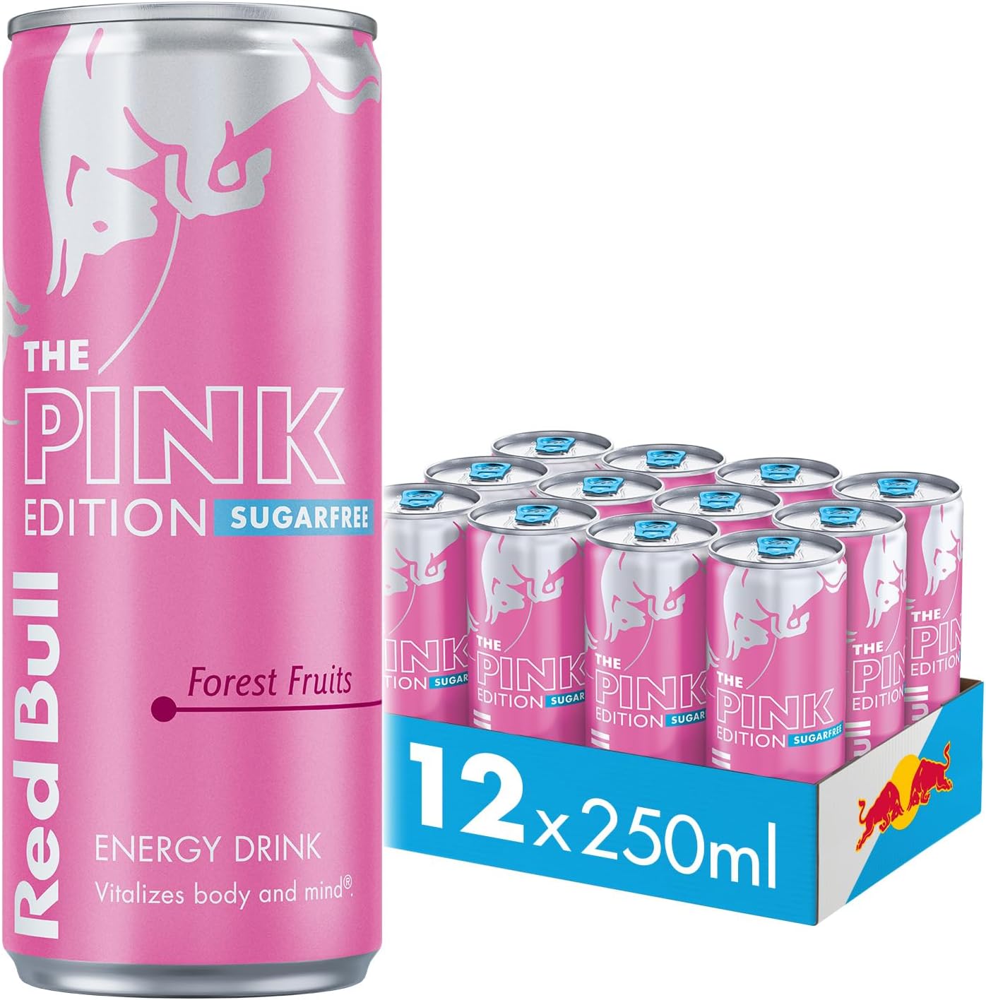 Red Bull Energy Drink Sugar Free Pink Edition Forest Fruits, 250 ml x12
