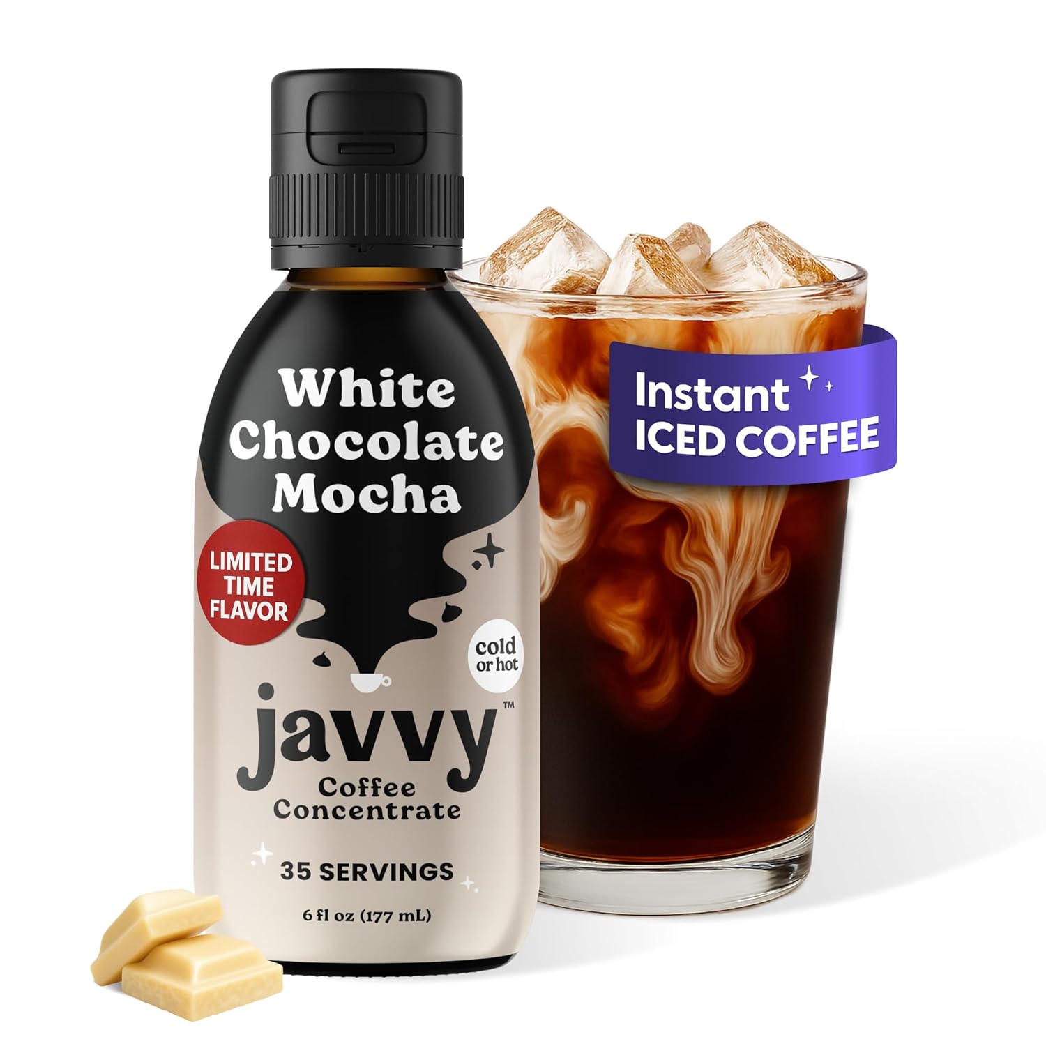 Coffee Concentrate - Limited Release Flavors - Cold Brew Coffee, Perfect for Hot or Iced Instant Coffees, Hot Drinks, Cold Brew Concentrate, 35 Servings - White Chocolate Mocha