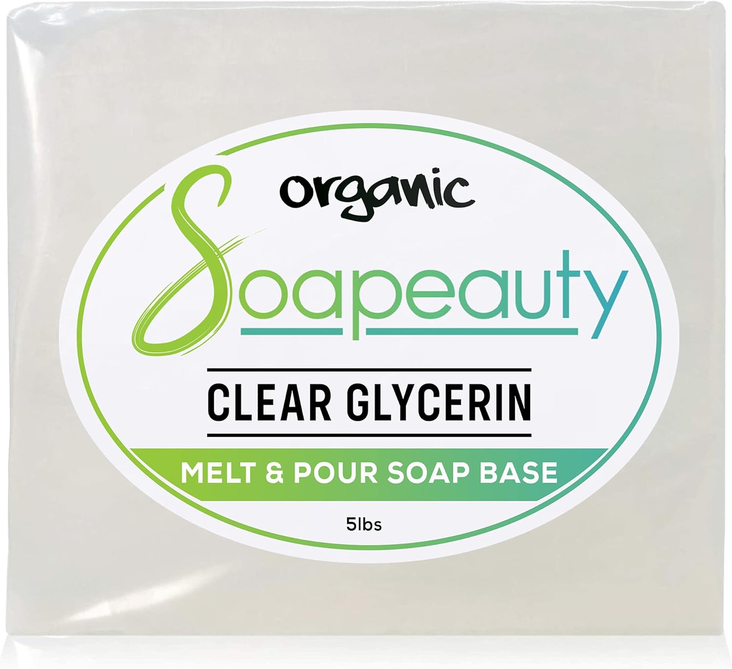 Soapeauty Clear Soap Base Glycerin Melt and Pour | Detergent Free | Natural Moisturizing Bar for Sensitive Skin & Soap Making, Easy to Cut | 2 Lbs