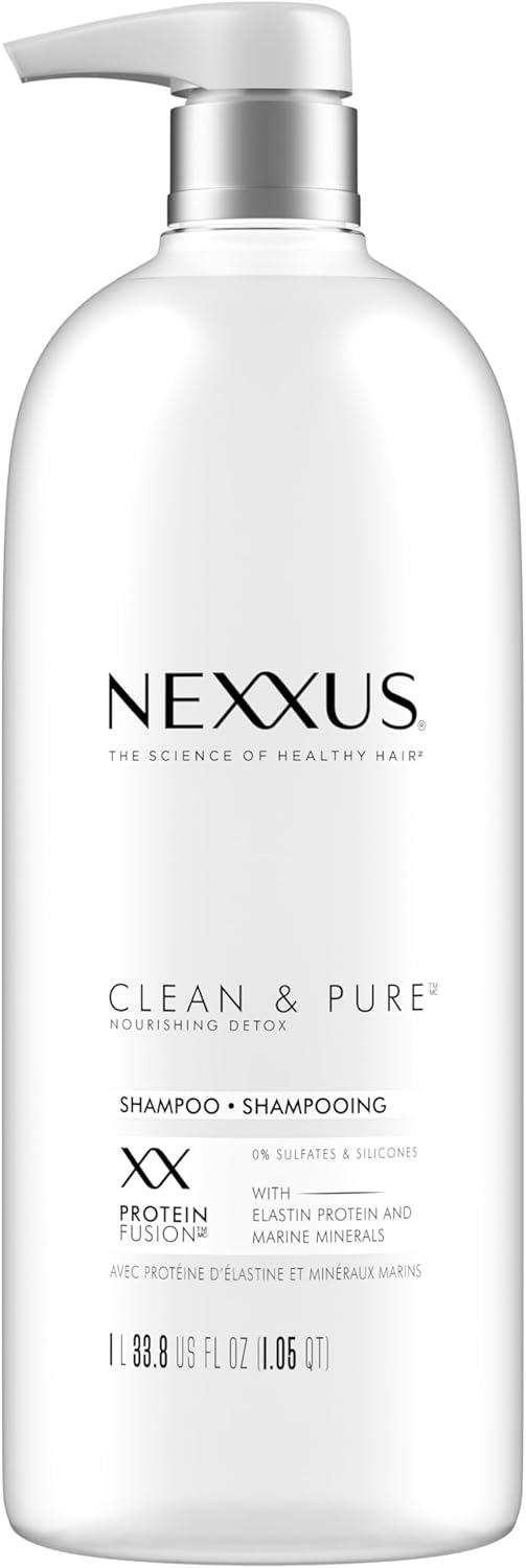 Nexxus Clean and Pure Clarifying Shampoo, For Nourished Hair With ProteinFusion, Silicone, Dye And Paraben Free 33.8 oz