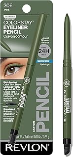 Revlon ColorStay Pencil Waterproof Eyeliner, Smudge-Proof, Eye Makeup with Built-In Sharpener, Packaging May Vary, 206 Jade, 0.01 oz