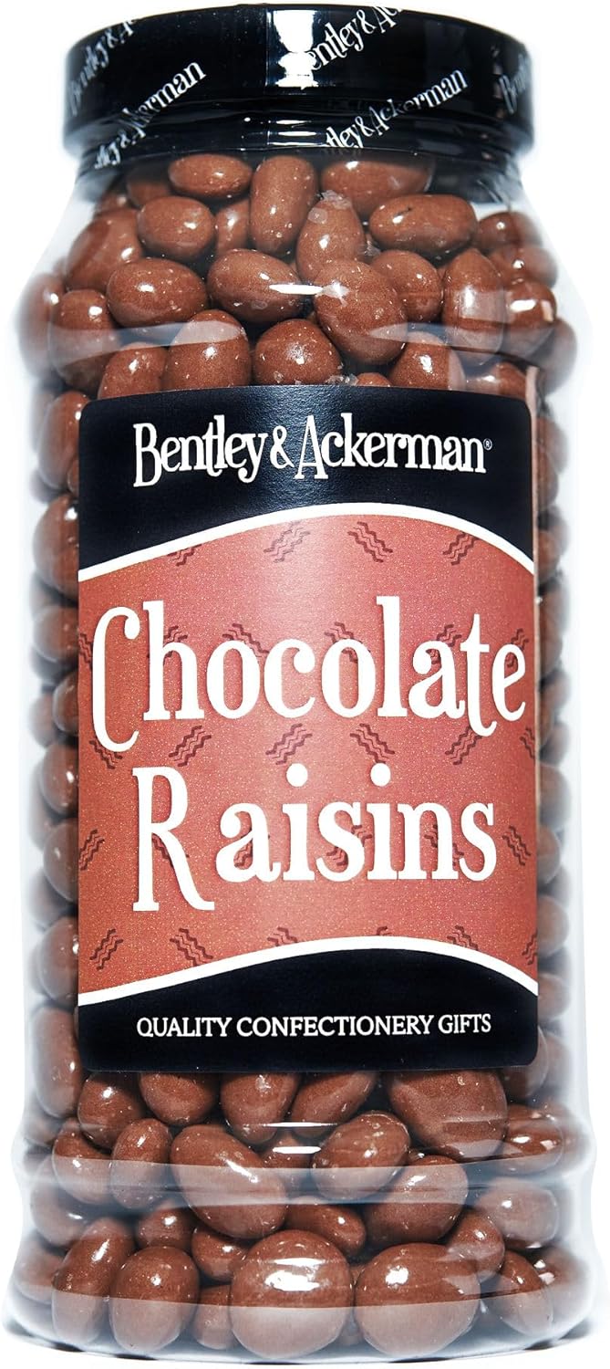 Chocolate Raisins - (695g) Original Juicy Raisins Coated in Smooth Chocolate – Luxury Sweet Treat, Perfect for Gifting & Sharing by Bentley & Ackerman Sweet Shop.