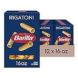 Barilla Rigatoni Pasta, 16 oz. Box (Pack of 12) - Non-GMO Pasta Made with Durum Wheat Semolina - Kosher Certified Pasta