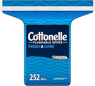 Cottonelle Fresh Care Flushable Wet Wipes, Adult Wet Wipes, 1 Refill Pack, 252 Wipes Per Pack, Packaging May Vary