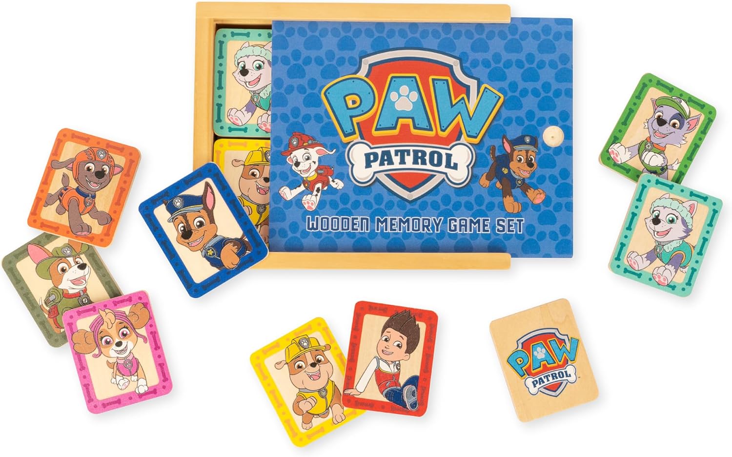 Paw Patrol Wooden Memory Game – Develops Cognitive & Matching Skills – 18 Character-themed cards – On-the-Go Play for Kids & FSC-Certified – Suitable for 2 Years and Up